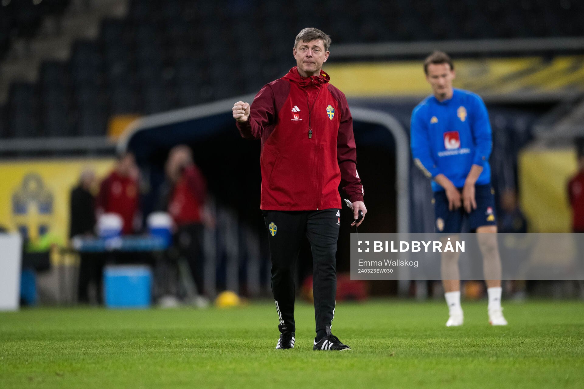 Head coach Jon Dahl Tomasson of Sweden of the Swedish men's