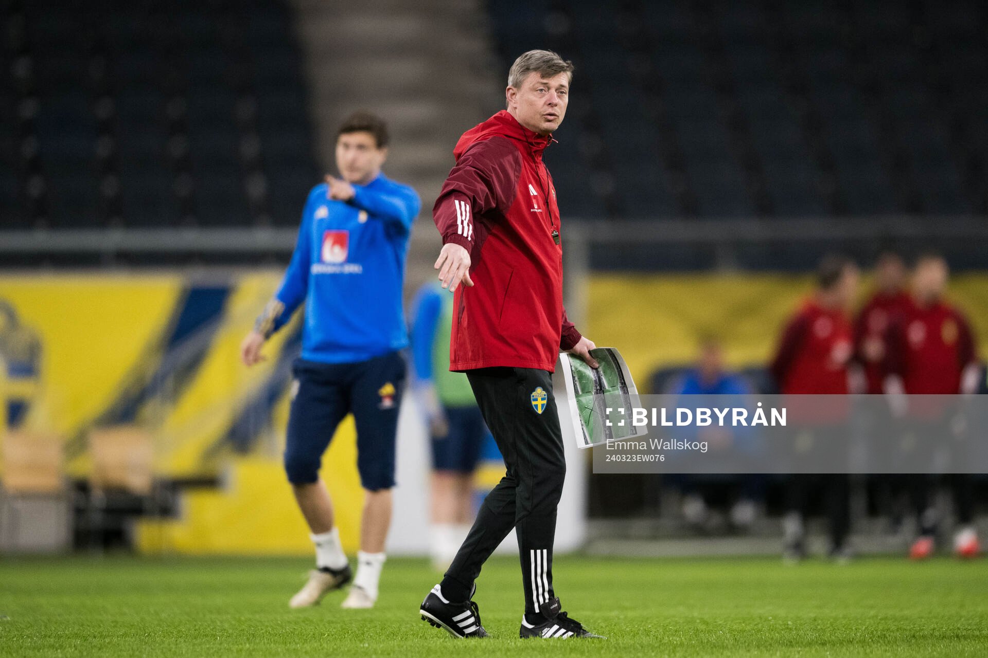 Head coach Jon Dahl Tomasson of Sweden of the Swedish men's