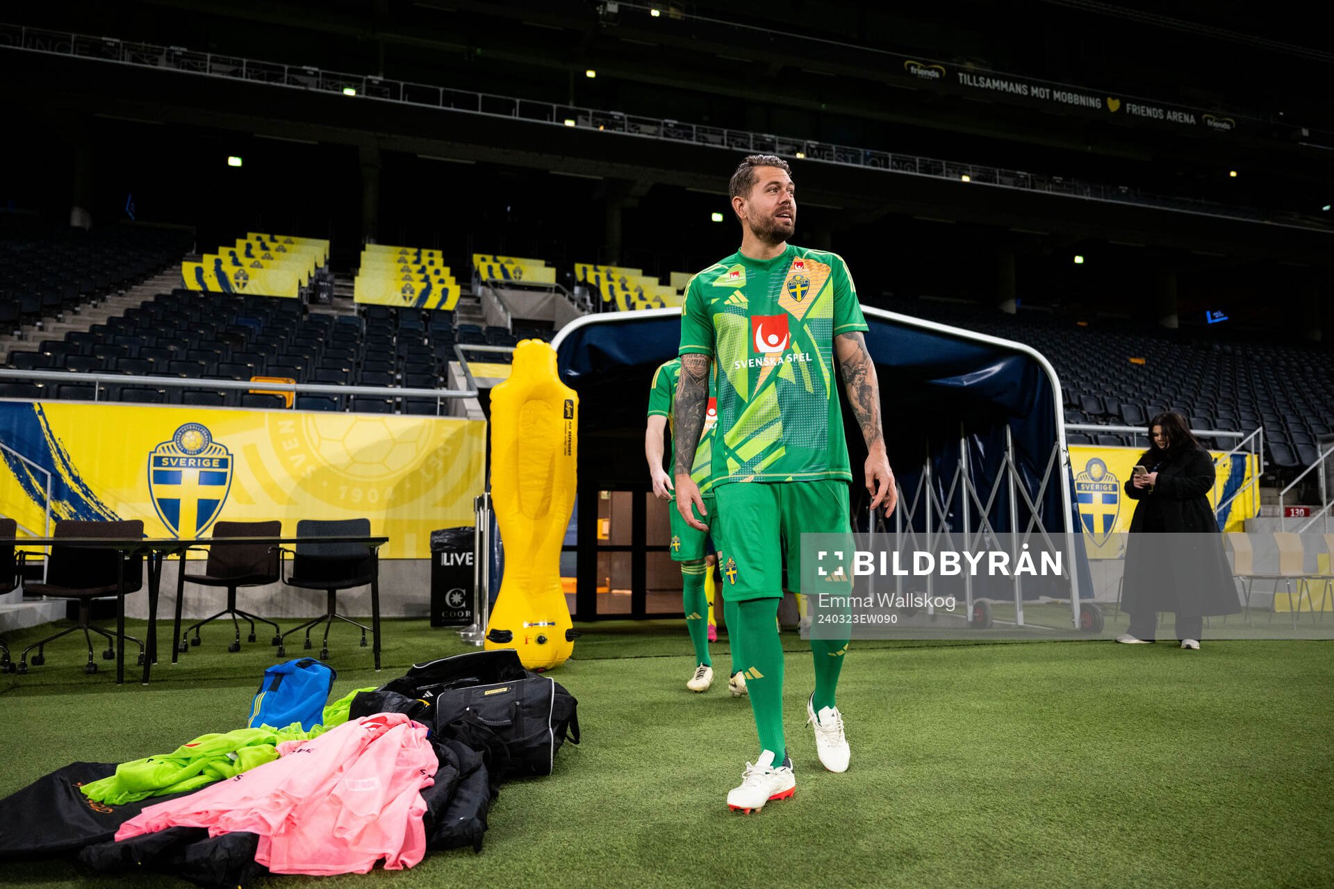 Goalkeeper Kristoffer Nordfeldt of the Swedish national