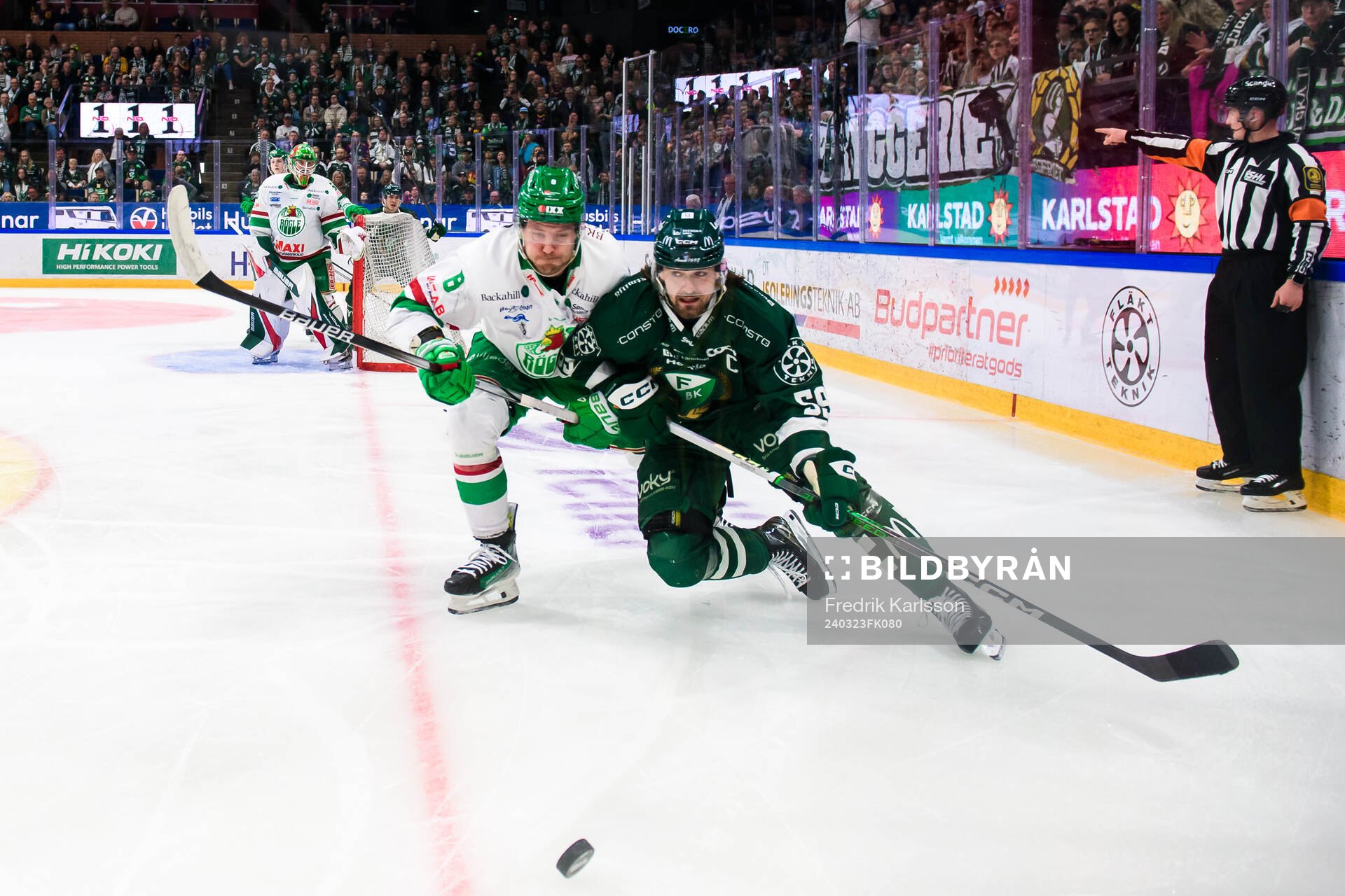 Rögles Linus Sandin och Färjestads Linus Johansson