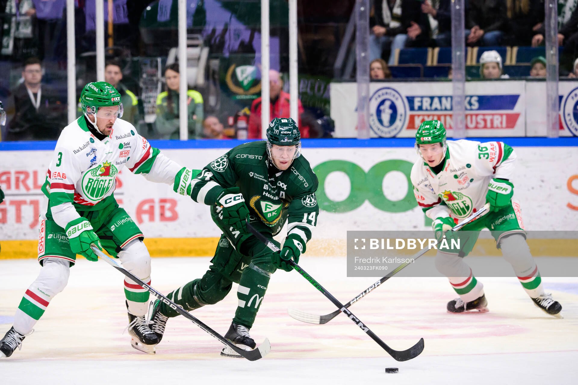 Rögles Michael Kapla och Färjestads Victor Ejdsell