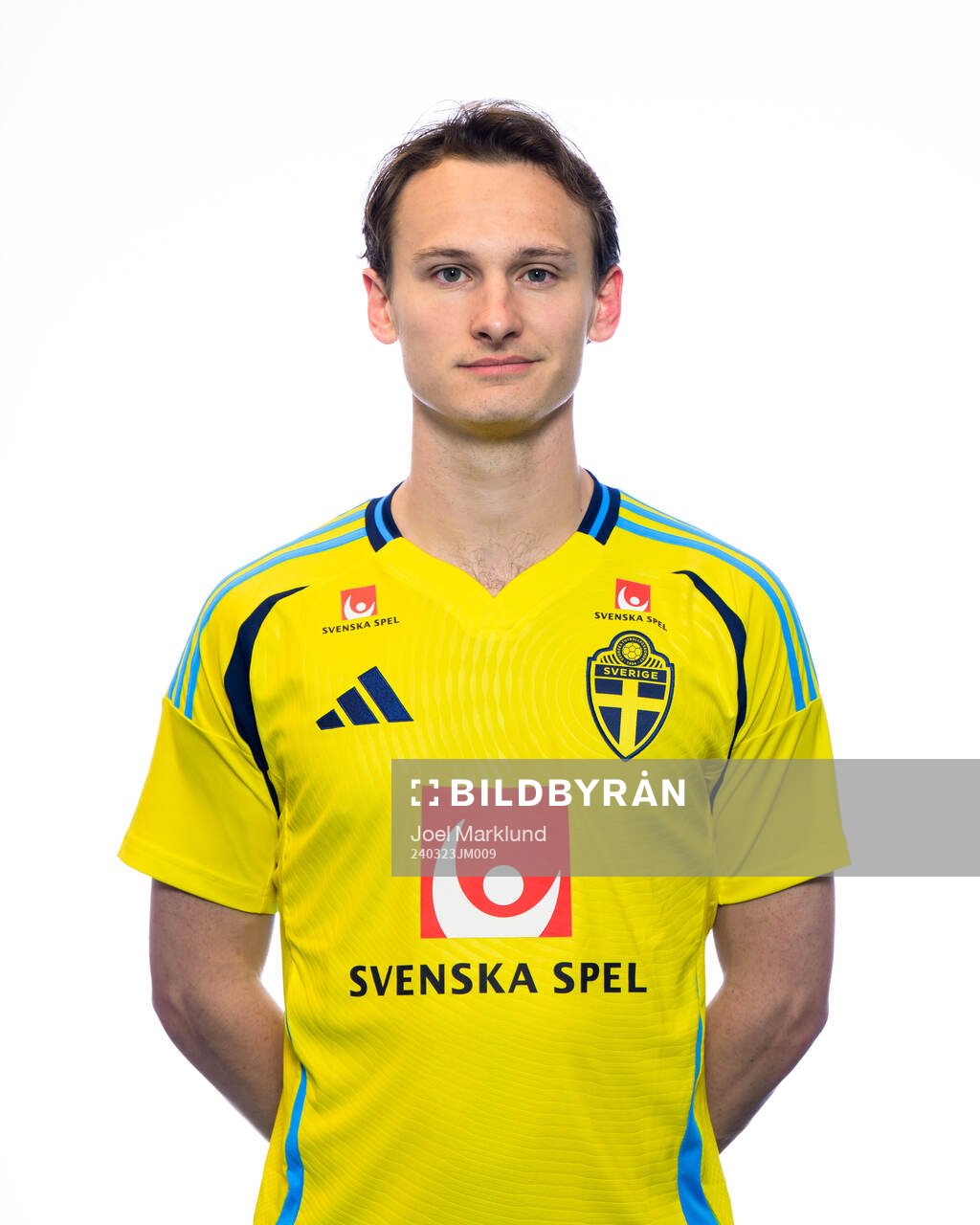 Hjalmar Ekdal of the Swedish men's national football team poses for a portrait on March 23, 2024 in Stockholm. 
