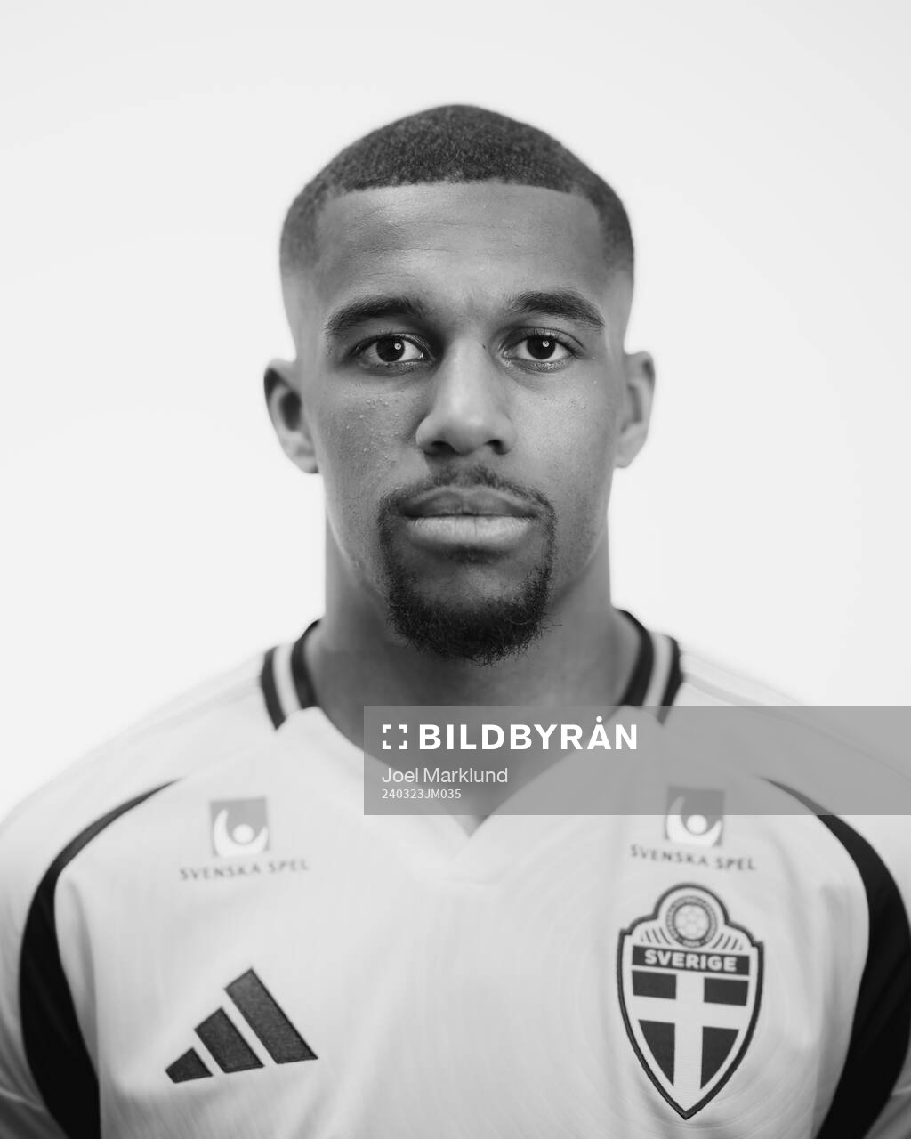 Isak Hien of the Swedish men's national football team poses