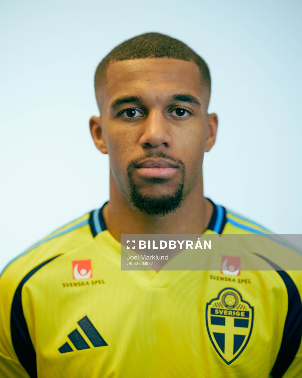 Isak Hien of the Swedish men's national football team poses