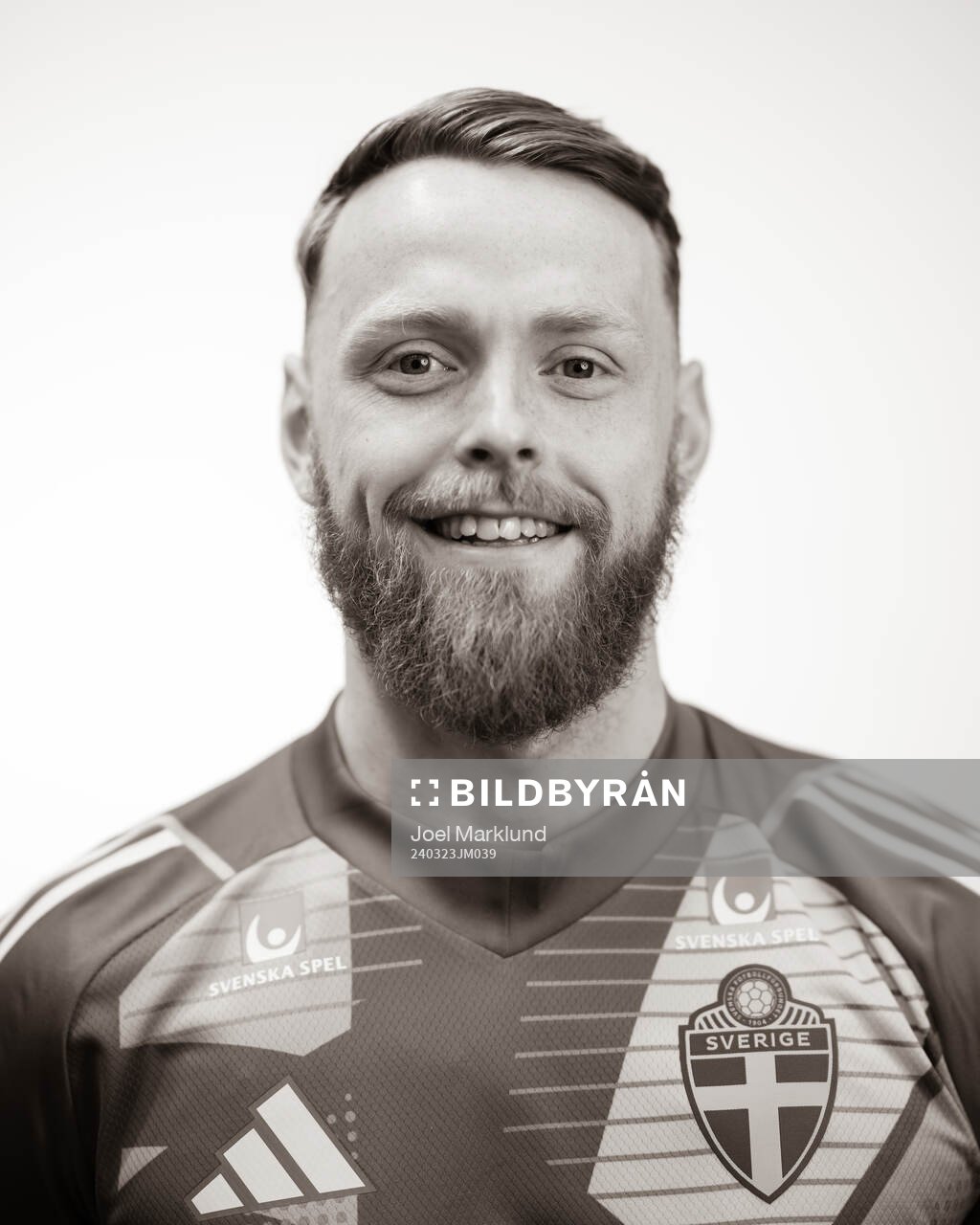 Goalkeeper Viktor Johansson of the Swedish men's national