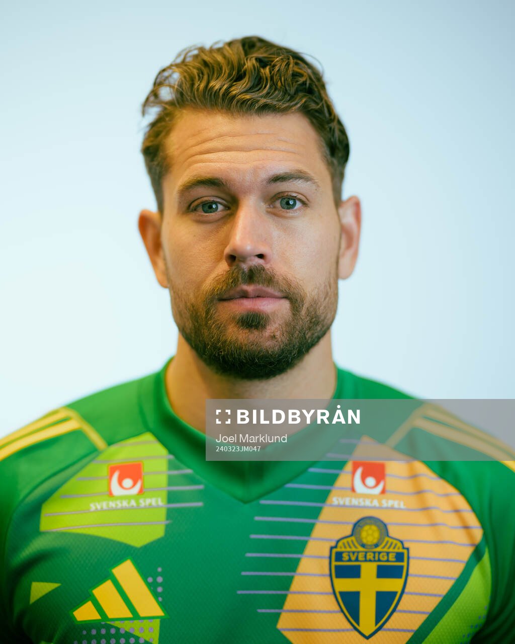 Goalkeeper Kristoffer Nordfeldt of the Swedish men's