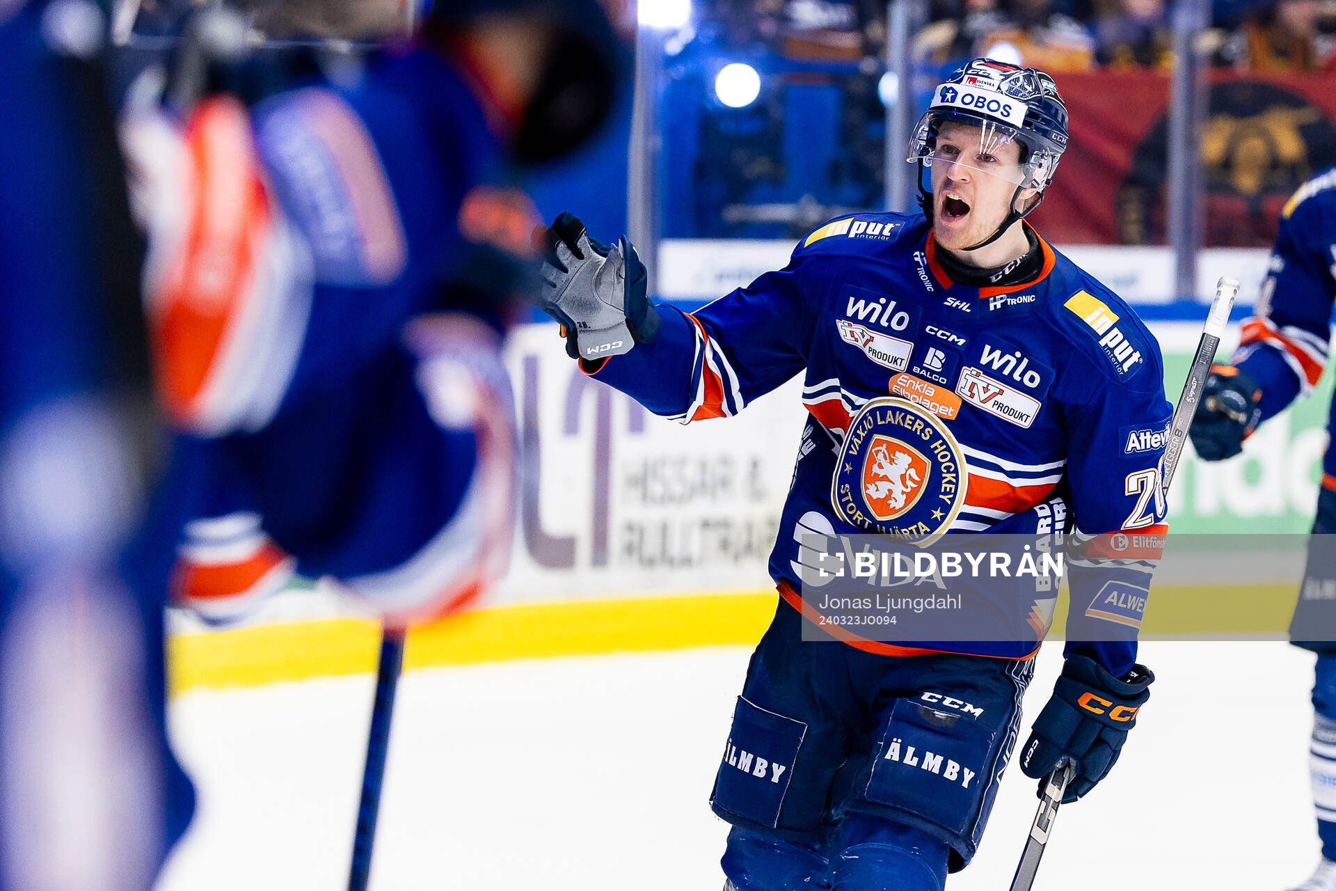 Växjös Hugo Gustafsson jublar