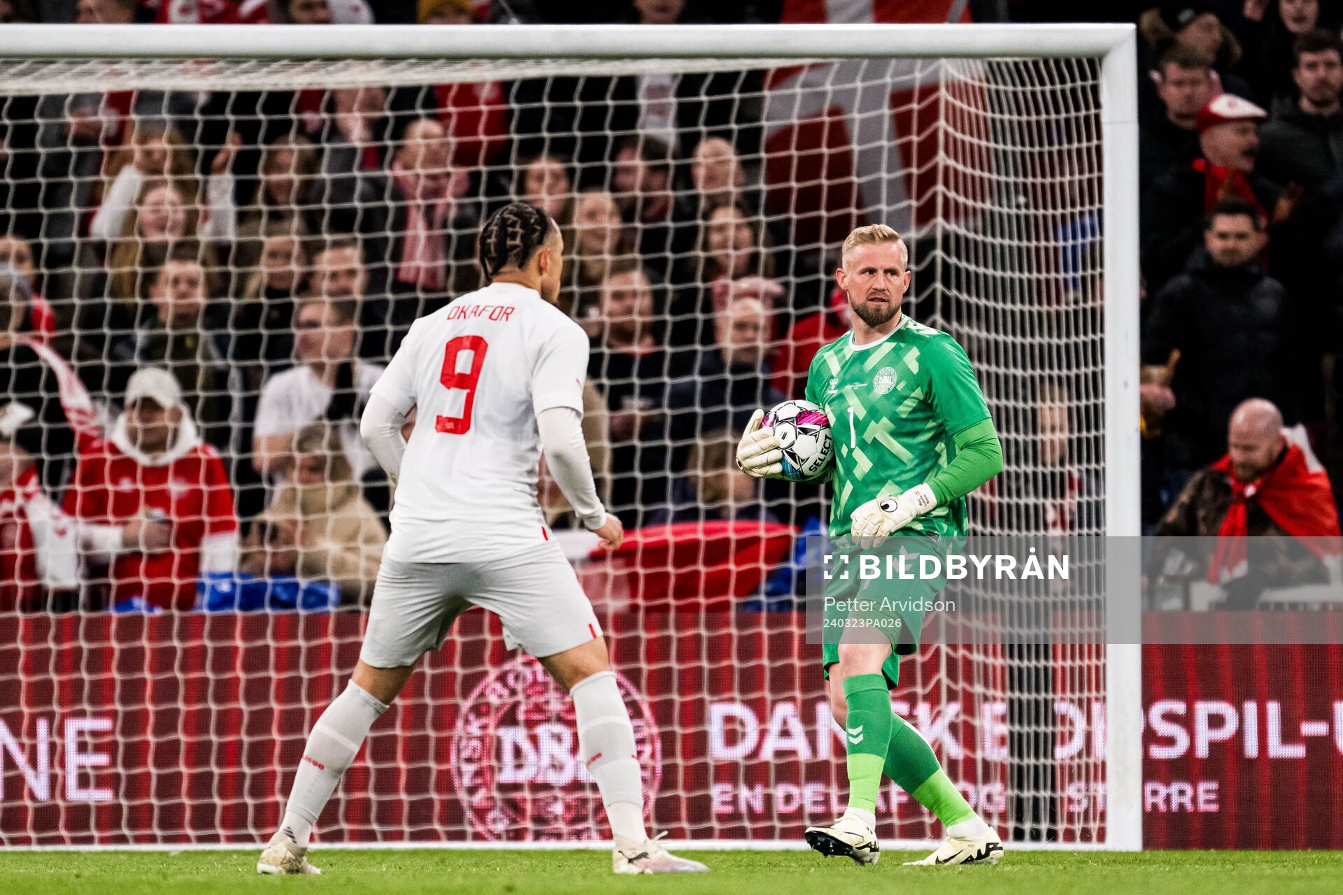 Goalkeeper Kasper Schmeichel of Denmark