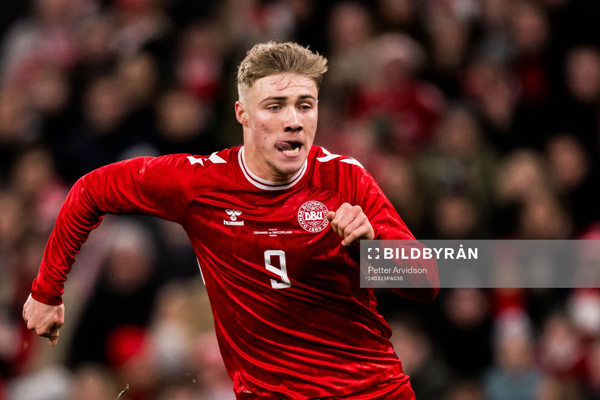 Rasmus Højlund of Denmark