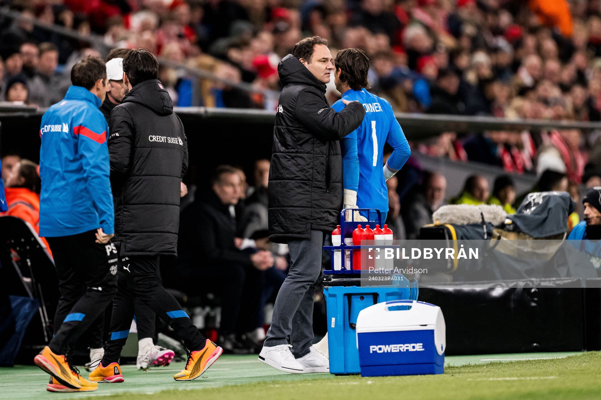 Goalkeeper Yann Sommer of Switzerland during the international friendly football match between Denmark and Switzerland on March 23, 2024 in Copenhagen.