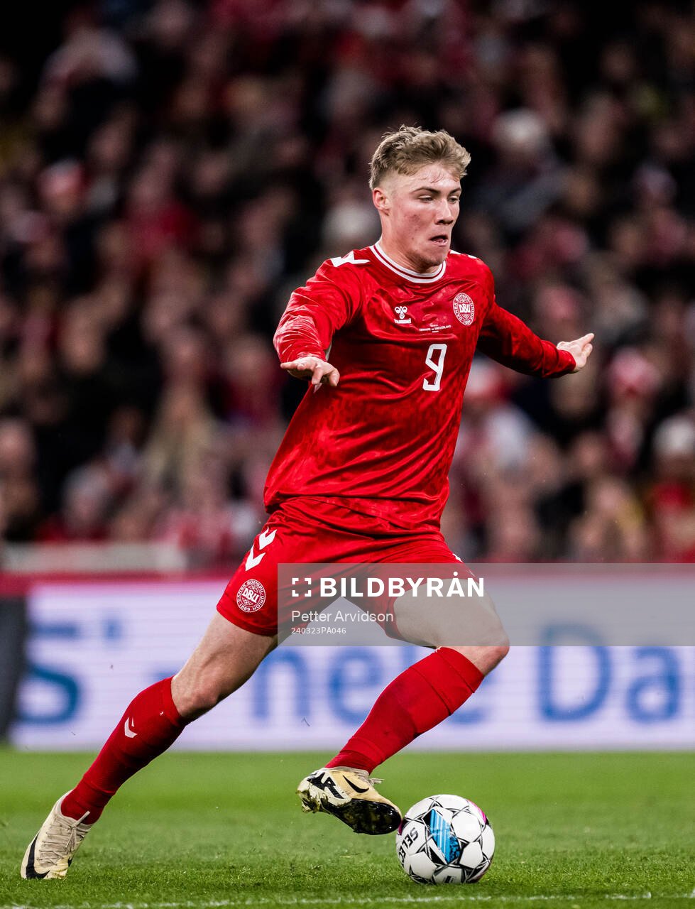 Rasmus Højlund of Denmark