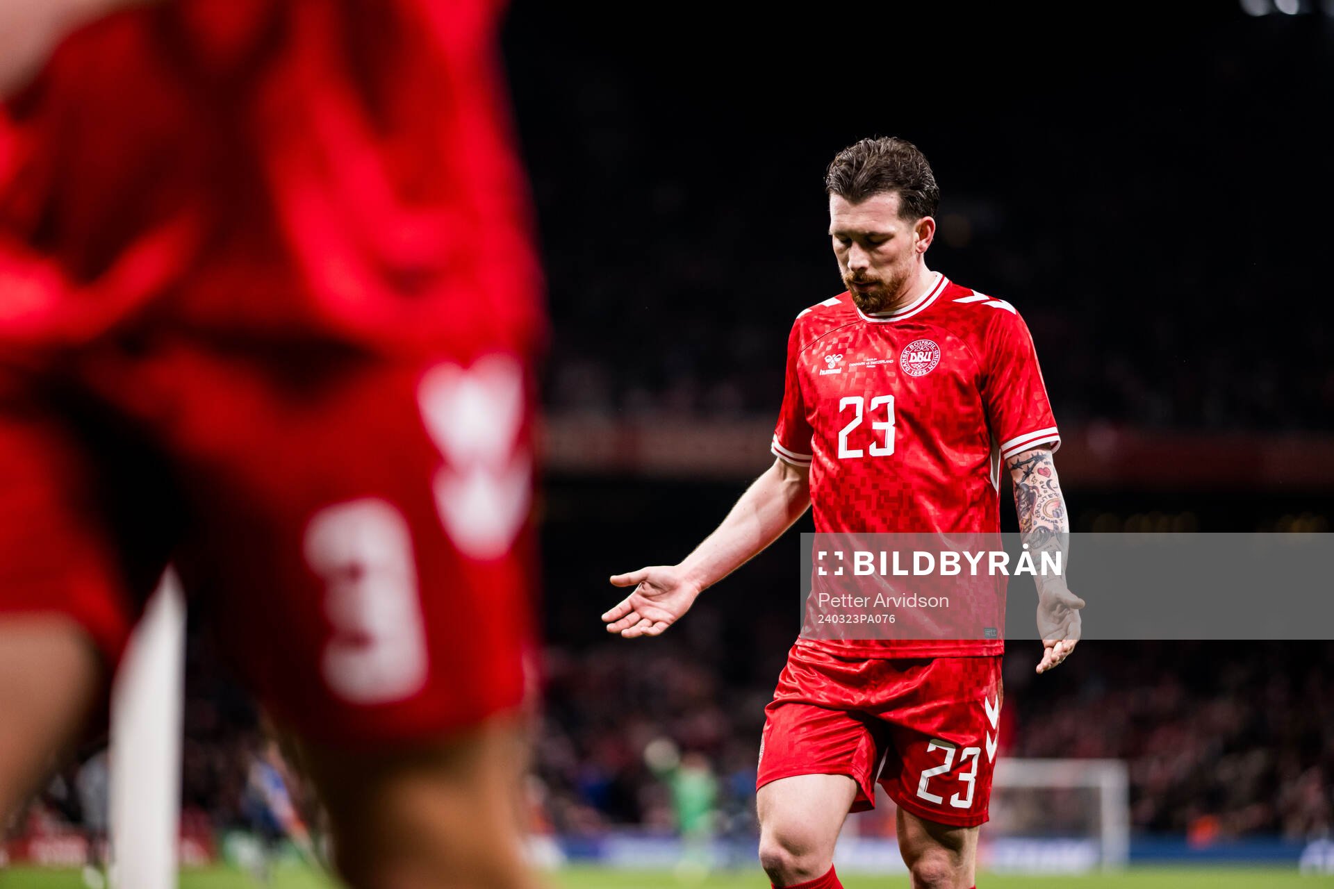 Pierre-Emilie Højbjerg of Denmark looks dejected