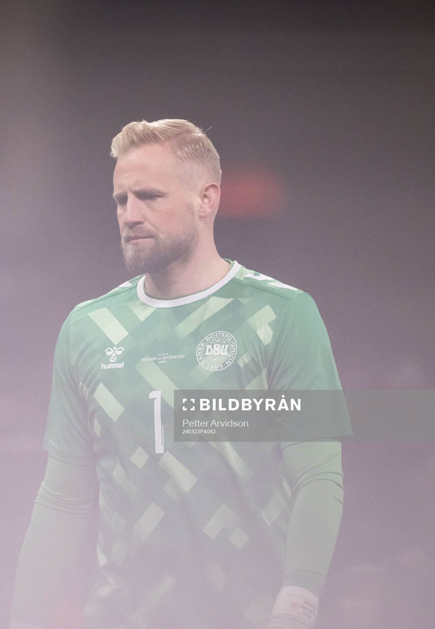 Goalkeeper Kasper Schmeichel of Denmark