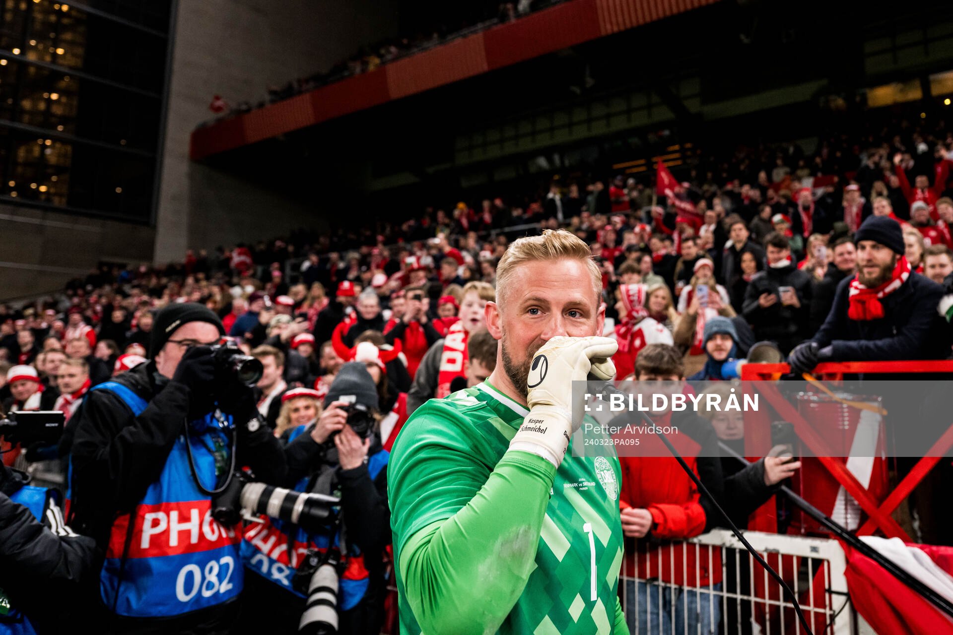 Goalkeeper Kasper Schmeichel of Denmark