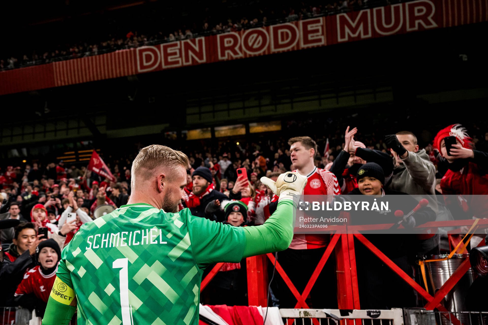 Goalkeeper Kasper Schmeichel of Denmark