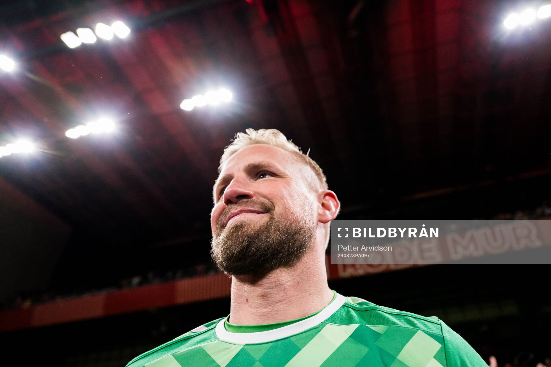 Goalkeeper Kasper Schmeichel of Denmark