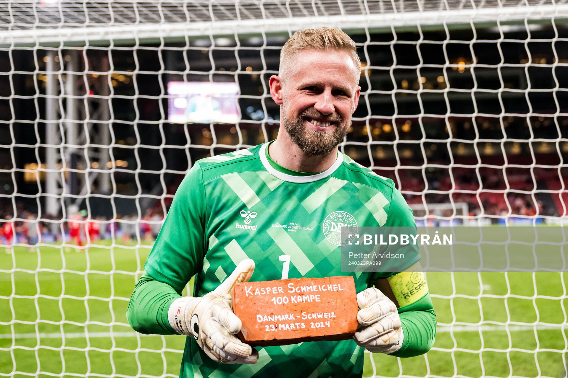 Goalkeeper Kasper Schmeichel of Denmark