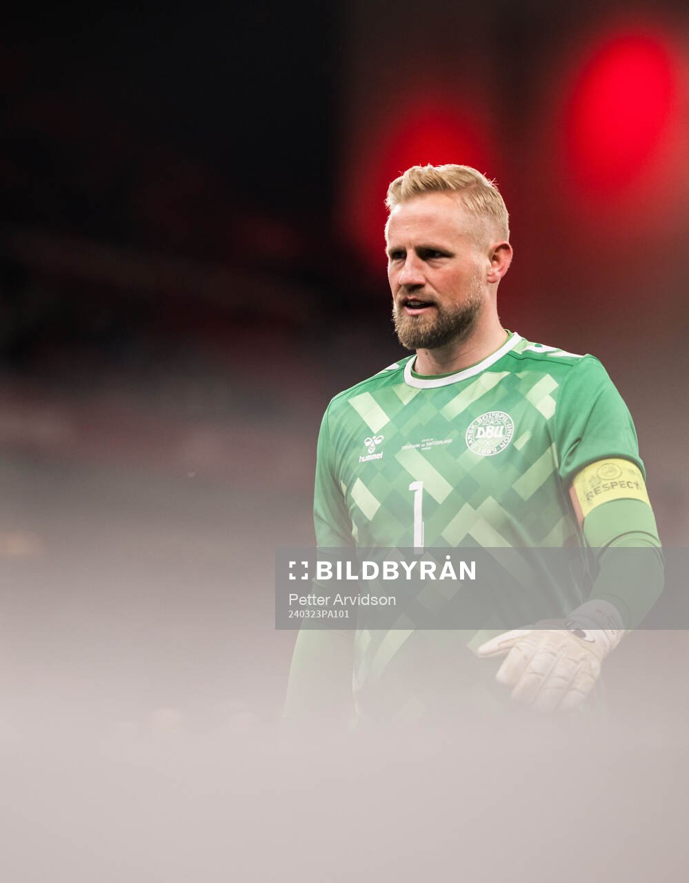Goalkeeper Kasper Schmeichel of Denmark