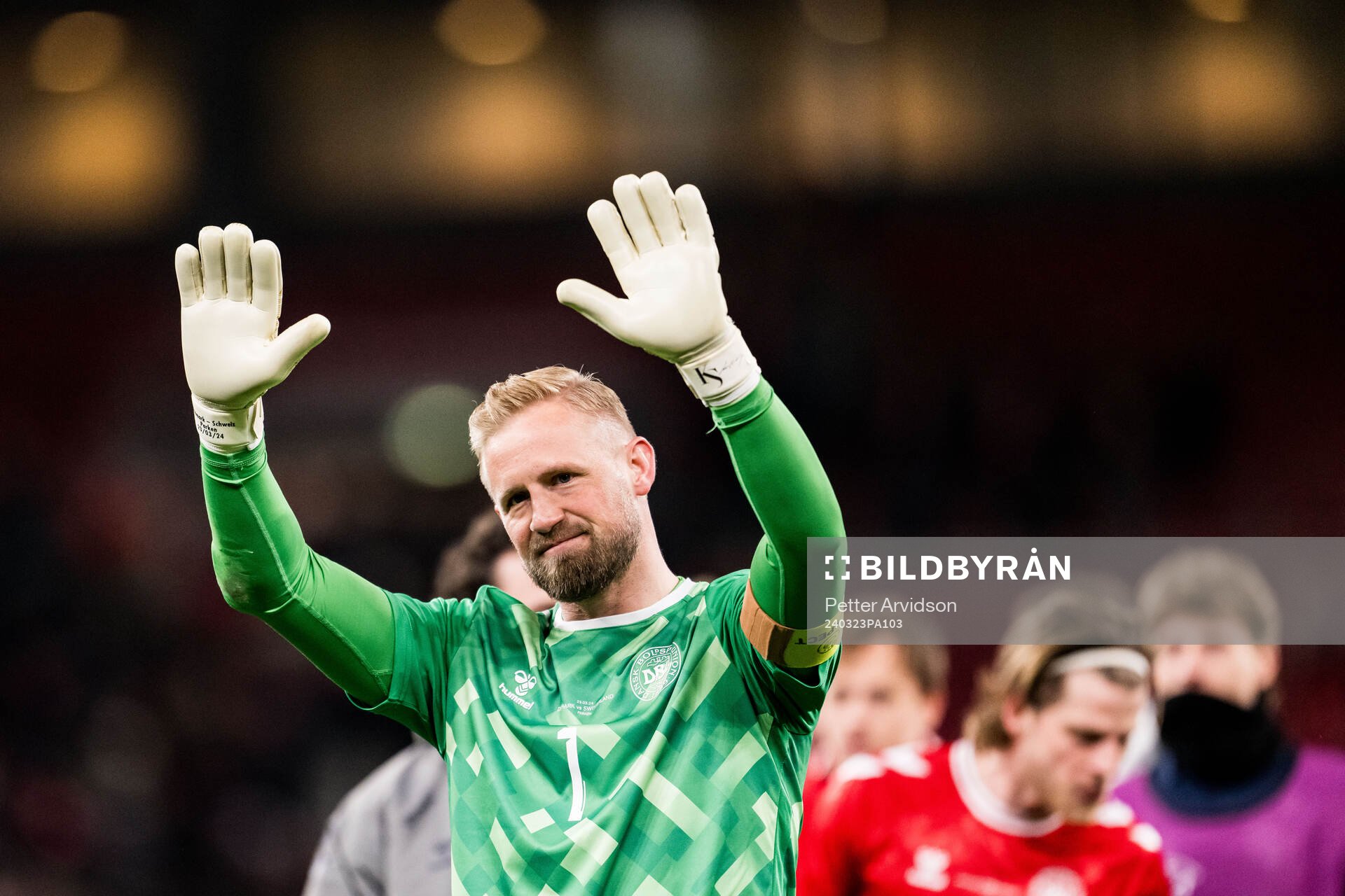 Goalkeeper Kasper Schmeichel of Denmark