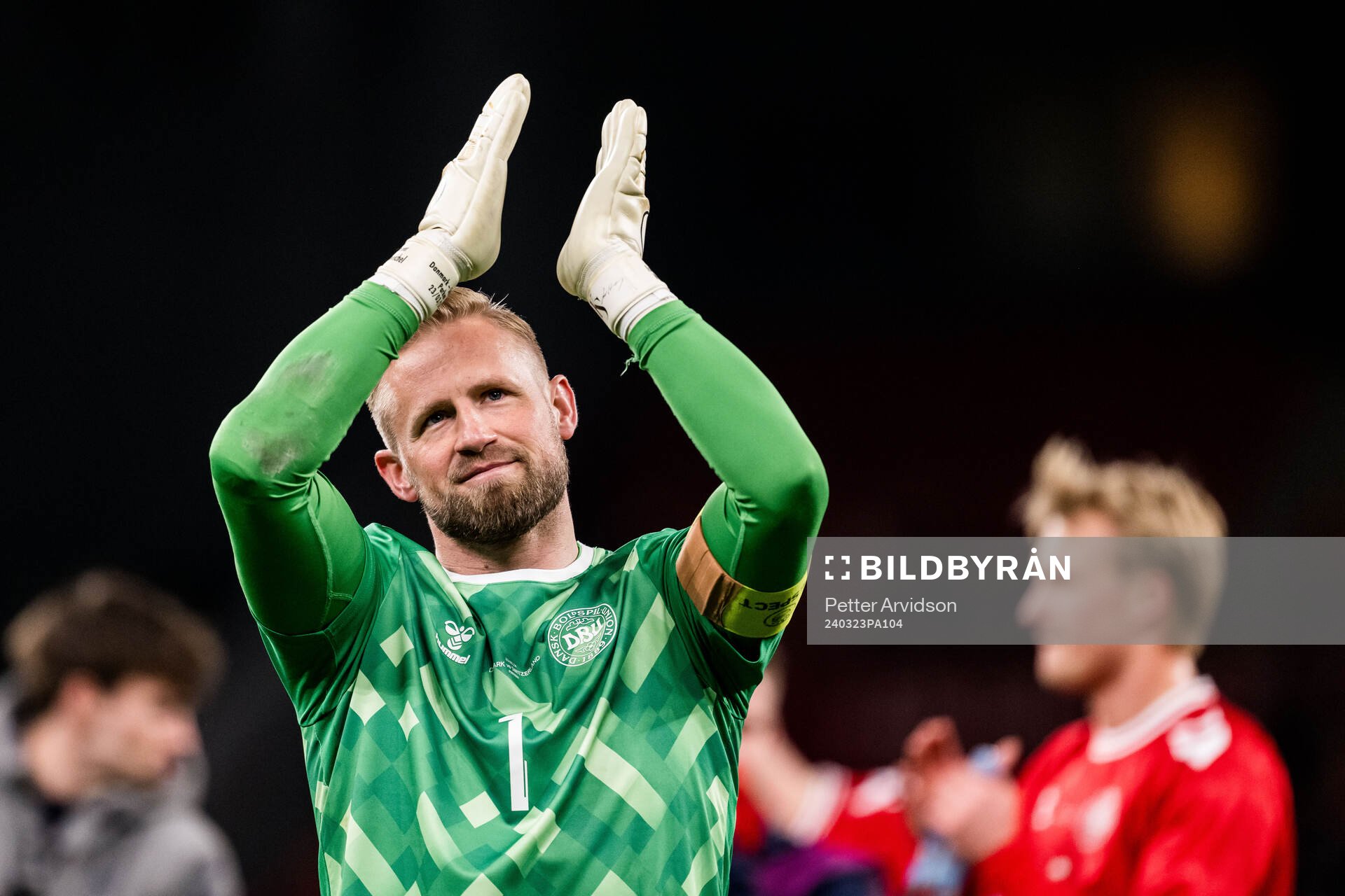 Goalkeeper Kasper Schmeichel of Denmark