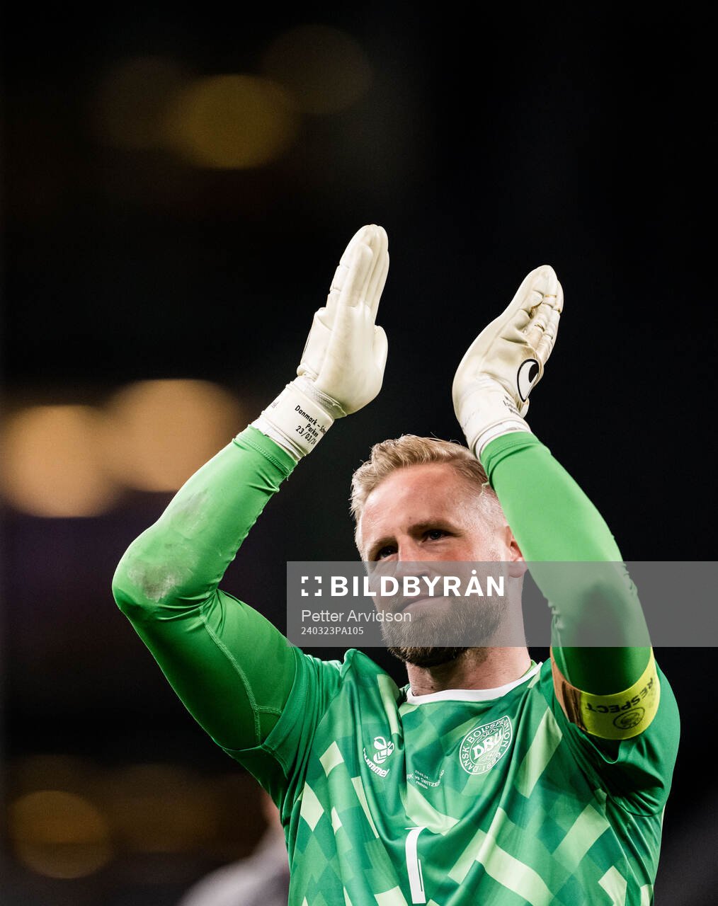 Goalkeeper Kasper Schmeichel of Denmark