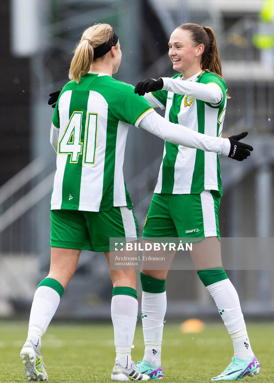 Hammarbys Julie Blakstad och Vilde Hasund jublar