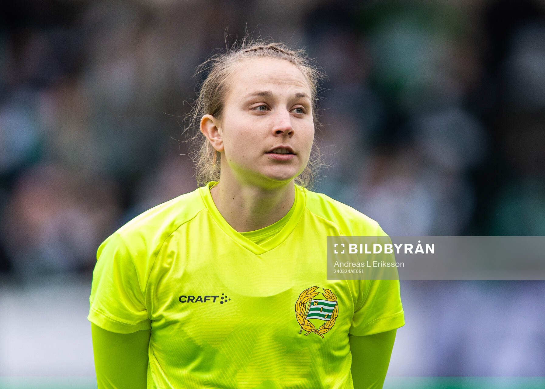 Hammarbys målvakt Anna Tamminen innan fotbollsmatchen i