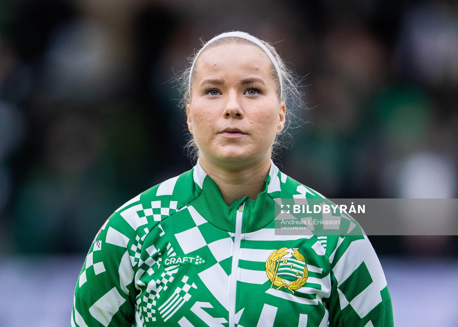 Hammarbys Eva Nyström innan fotbollsmatchen i Svenska