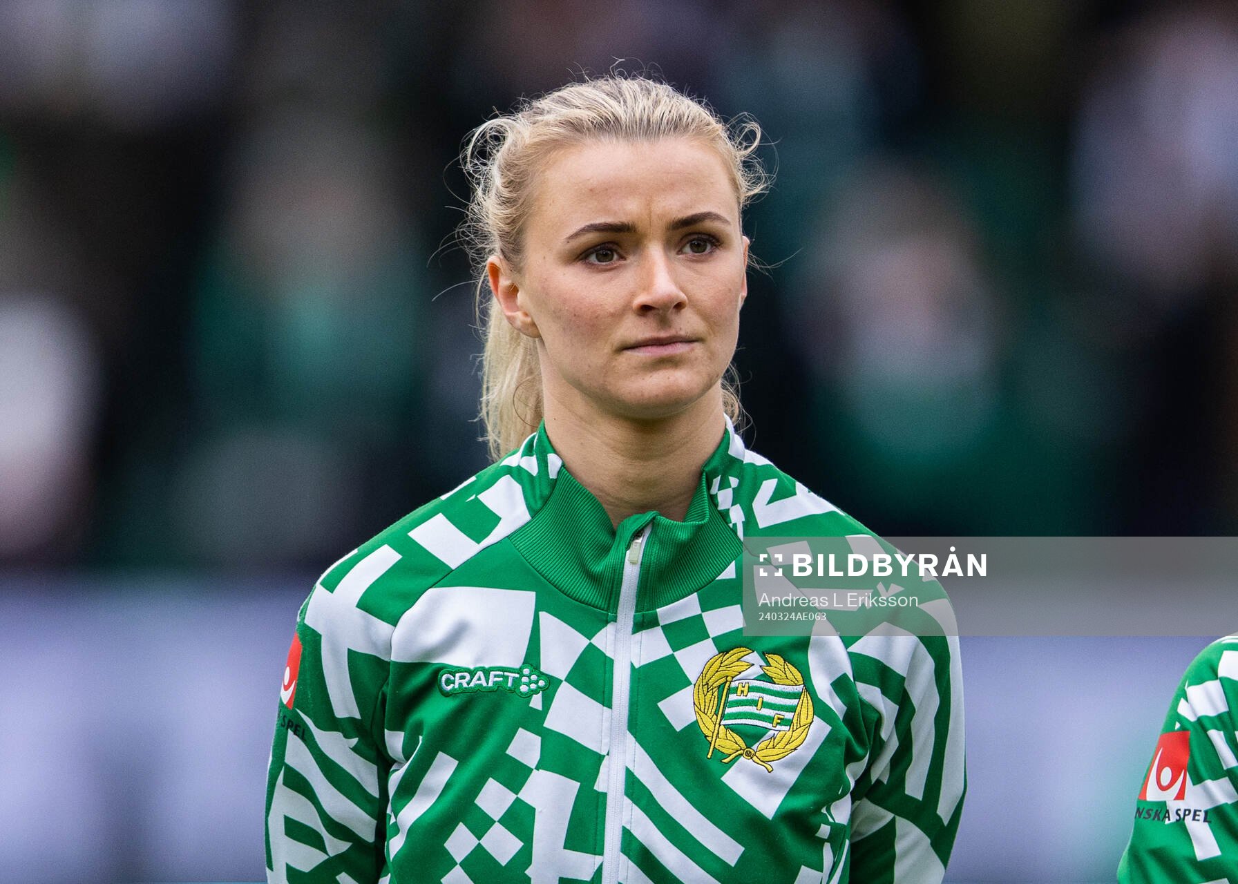 Hammarbys Thea Sørbo innan fotbollsmatchen i Svenska Cupen