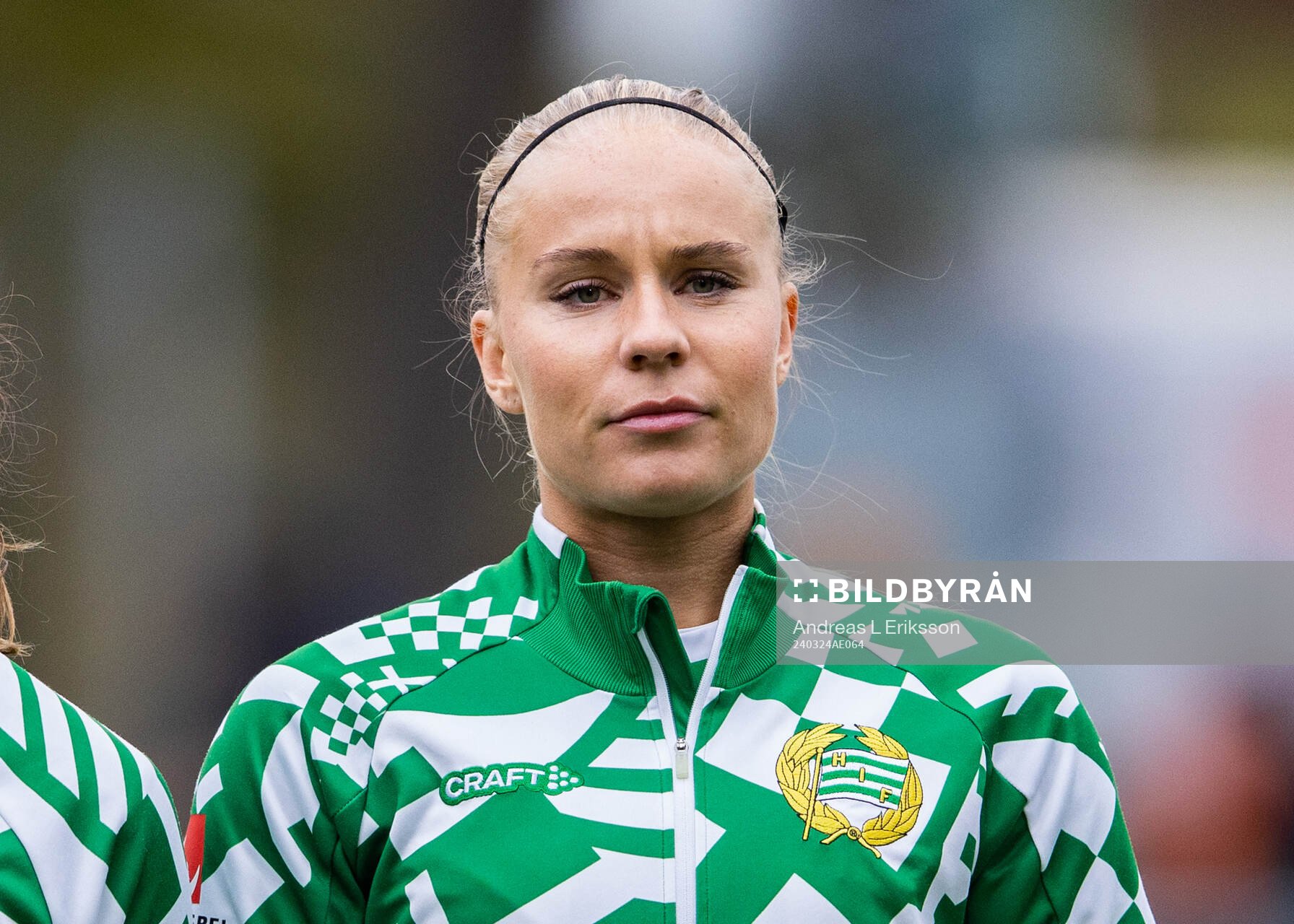 Hammarbys Stina Lennartsson innan fotbollsmatchen i Svenska
