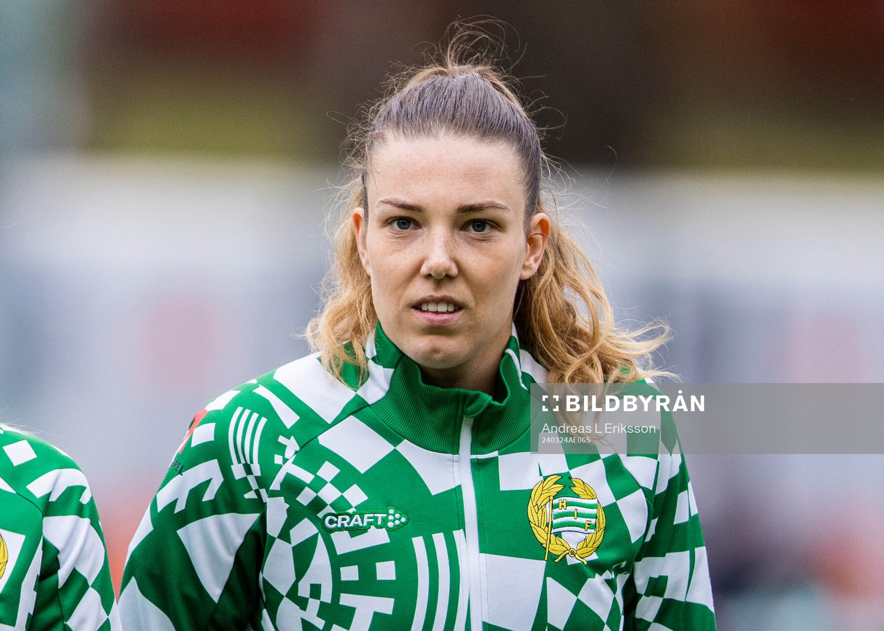 Hammarbys Emma Westin innan fotbollsmatchen i Svenska Cupen