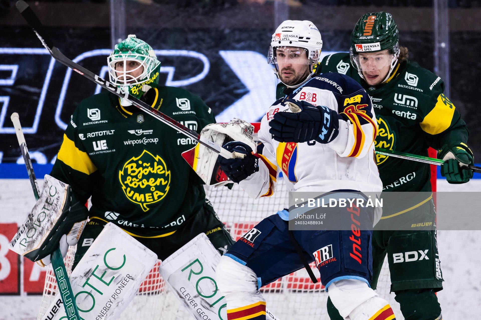 Björklövens målvakt Niklas Svedberg och Kim Johansson