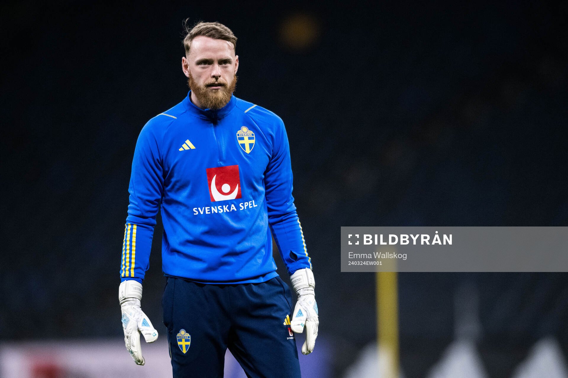 Goalkeeper Viktor Johansson of Sweden of the Swedish men's