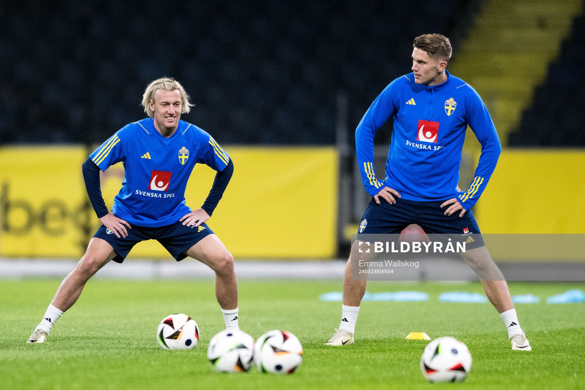 Emil Forsberg and Viktor Gyökeres of Sweden of the Swedish