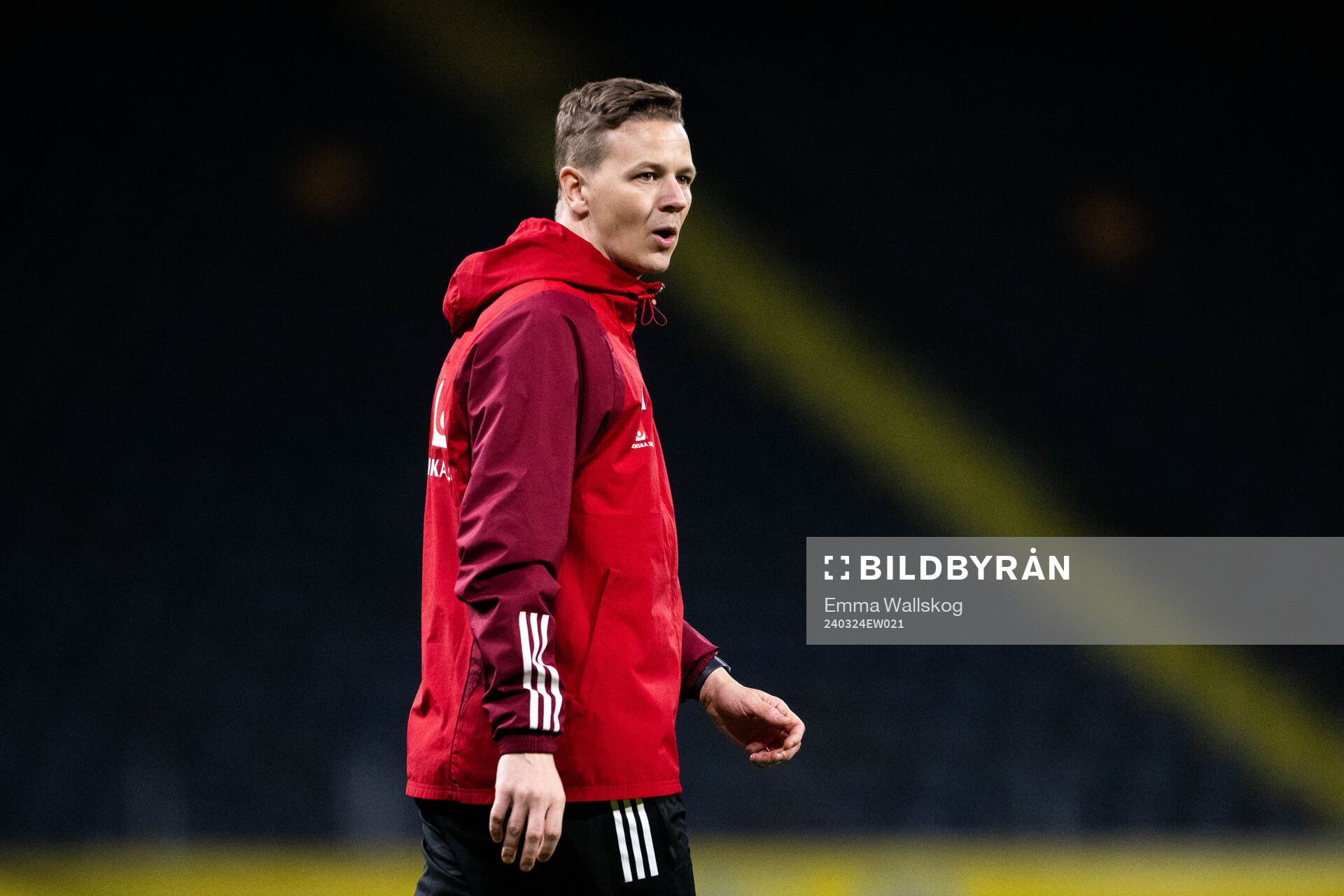 Goalkeeper coach Maths Elfvendal of the Swedish men's national football team during a training session on March 24, 2024 in Stockholm. 