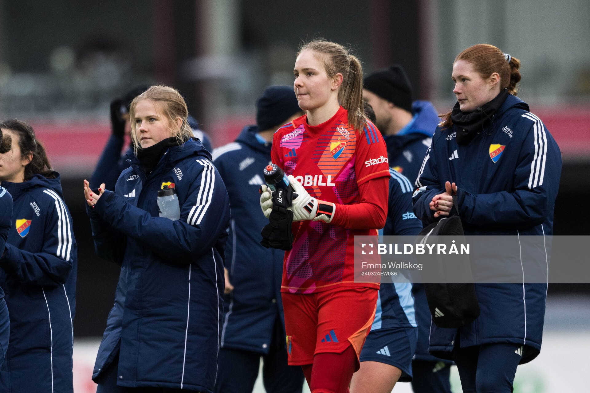 Djurgårdens målvakt Elvira Björklund efter fotbollsmatchen i Svenska Cupen mellan Djurgården och AIK den 24 mars 2024 i Stockholm. 