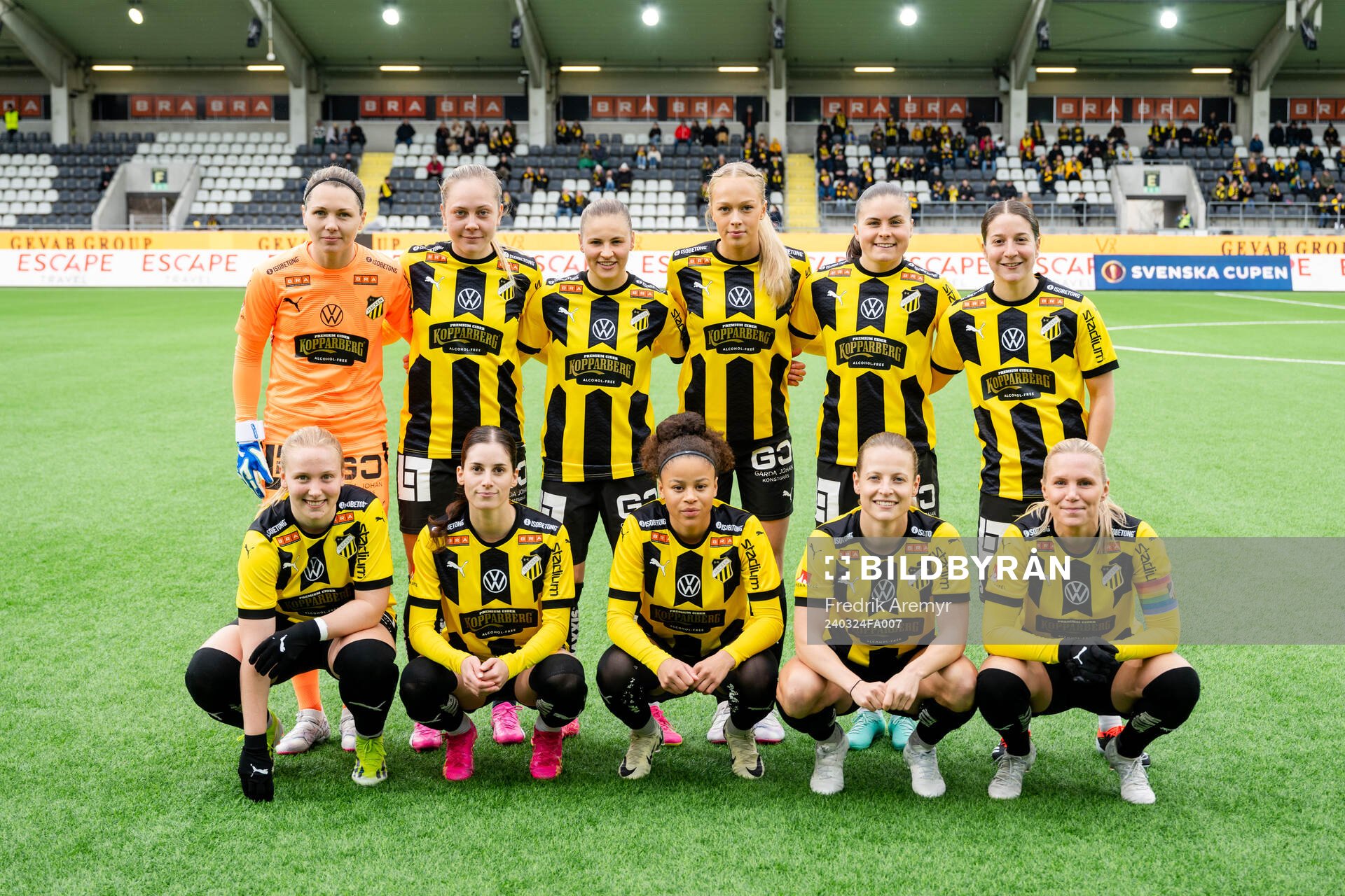 Häckens startelva inför fotbollsmatchen i Svenska Cupen mellan Häcken och Kristianstad den 24 mars 2024 i Göteborg. 