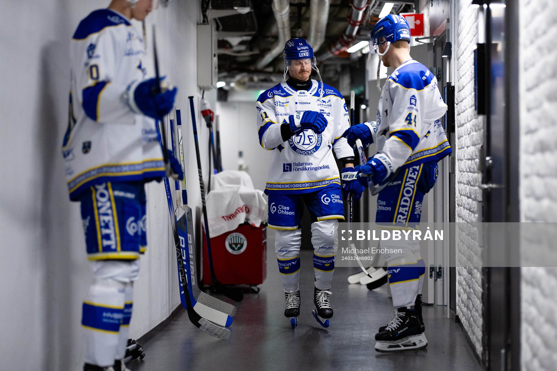 Leksands Martin Karlsson och Carter Ashton  innan