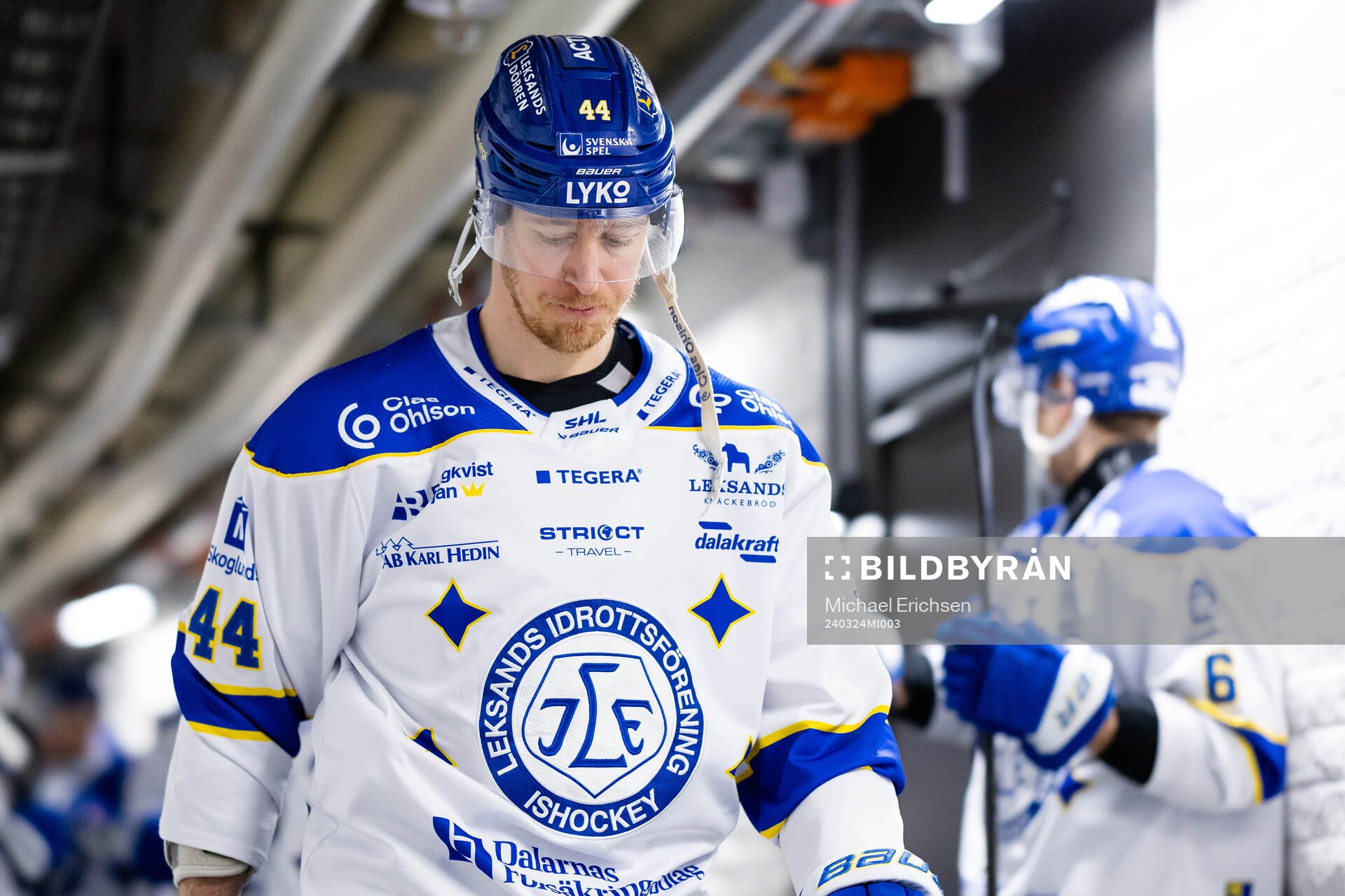 Leksands Carter Ashton innan kvartsfinal två i SHL mellan