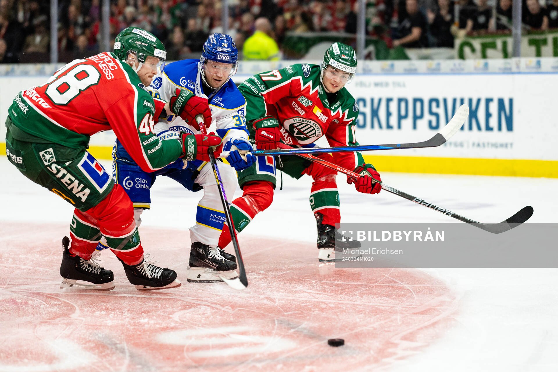 Leksands Olle Alsing i en kamp mot Frölundas Carl