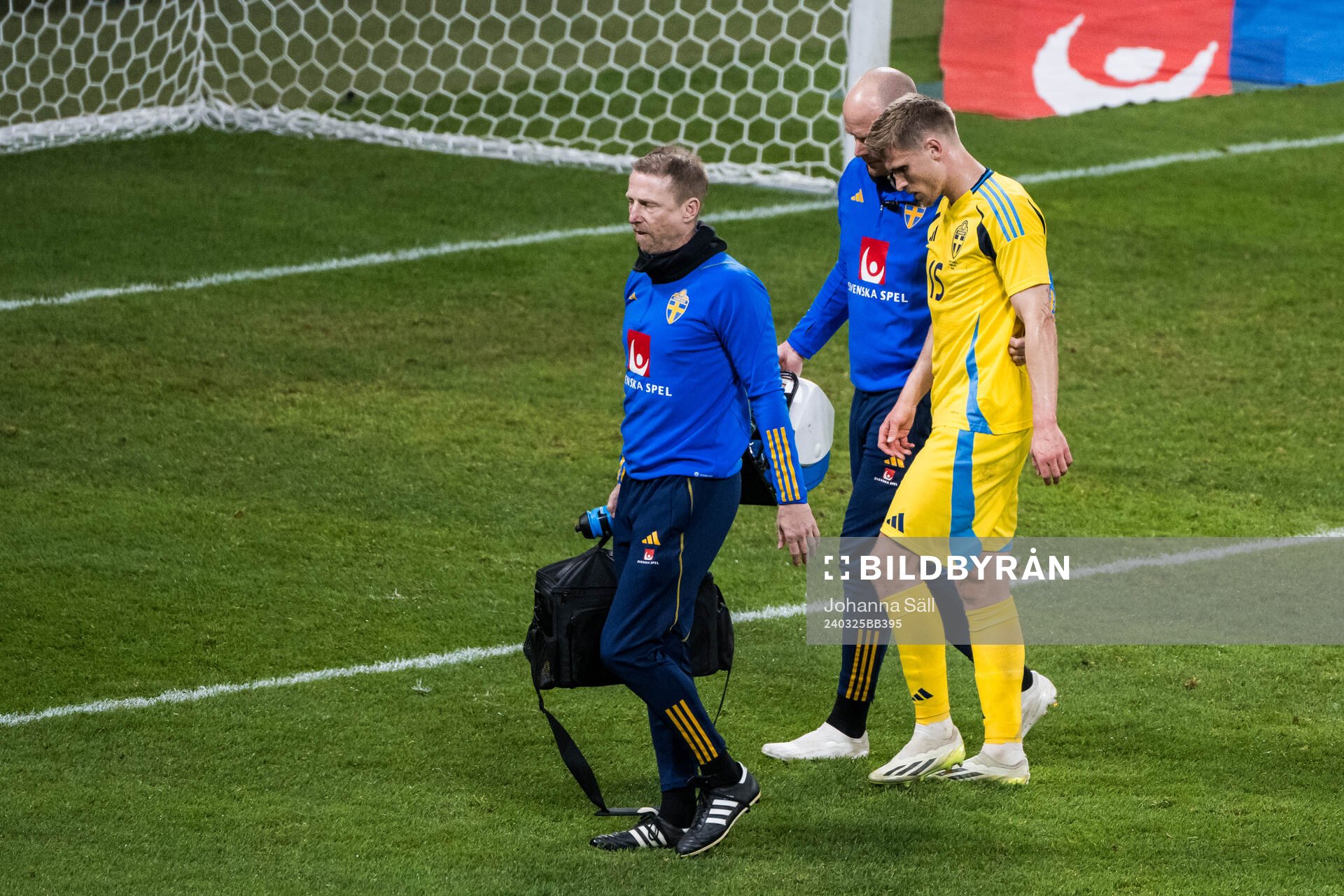 Carl Starfelt of Sweden in pain