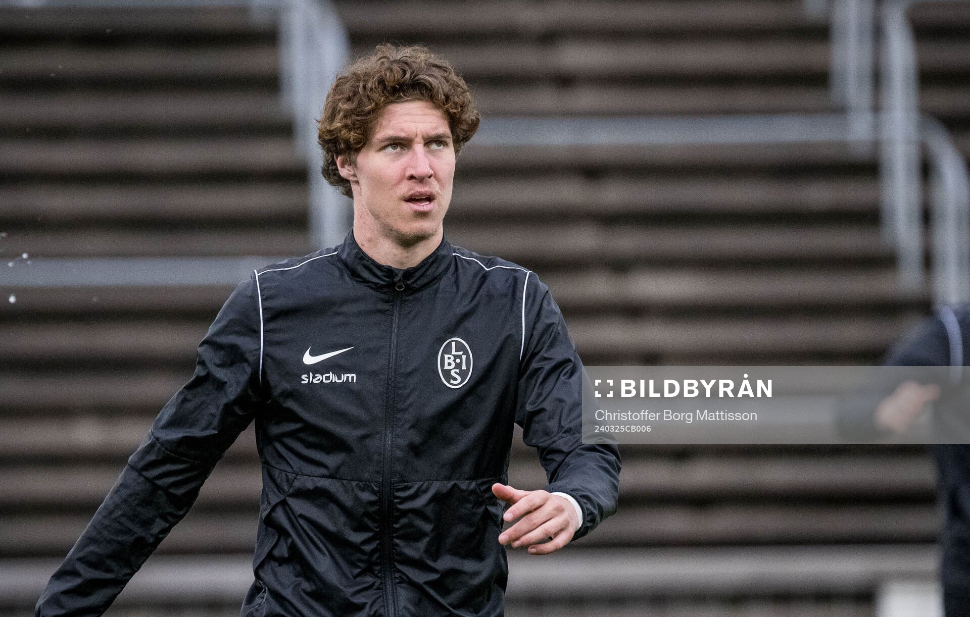 Landskrona BOISs Samuel Burakovsky under träningsmatchen i fotboll mellan Landskrona BOIS och Eskilsminne IF den 25 mars 2024 i Landskrona.