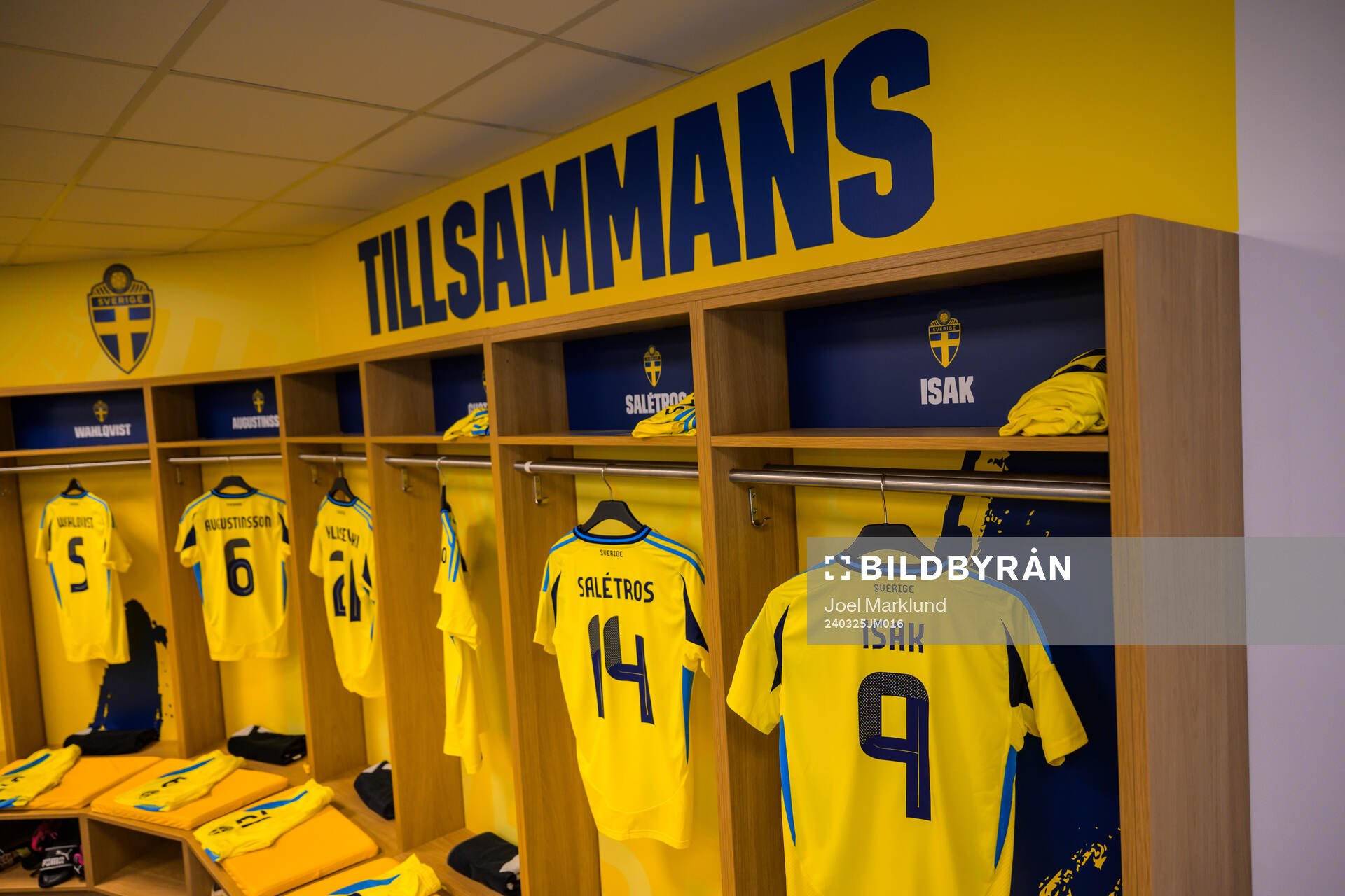 Jerseys of Anton Salétros and Alexander Isak hanging in
