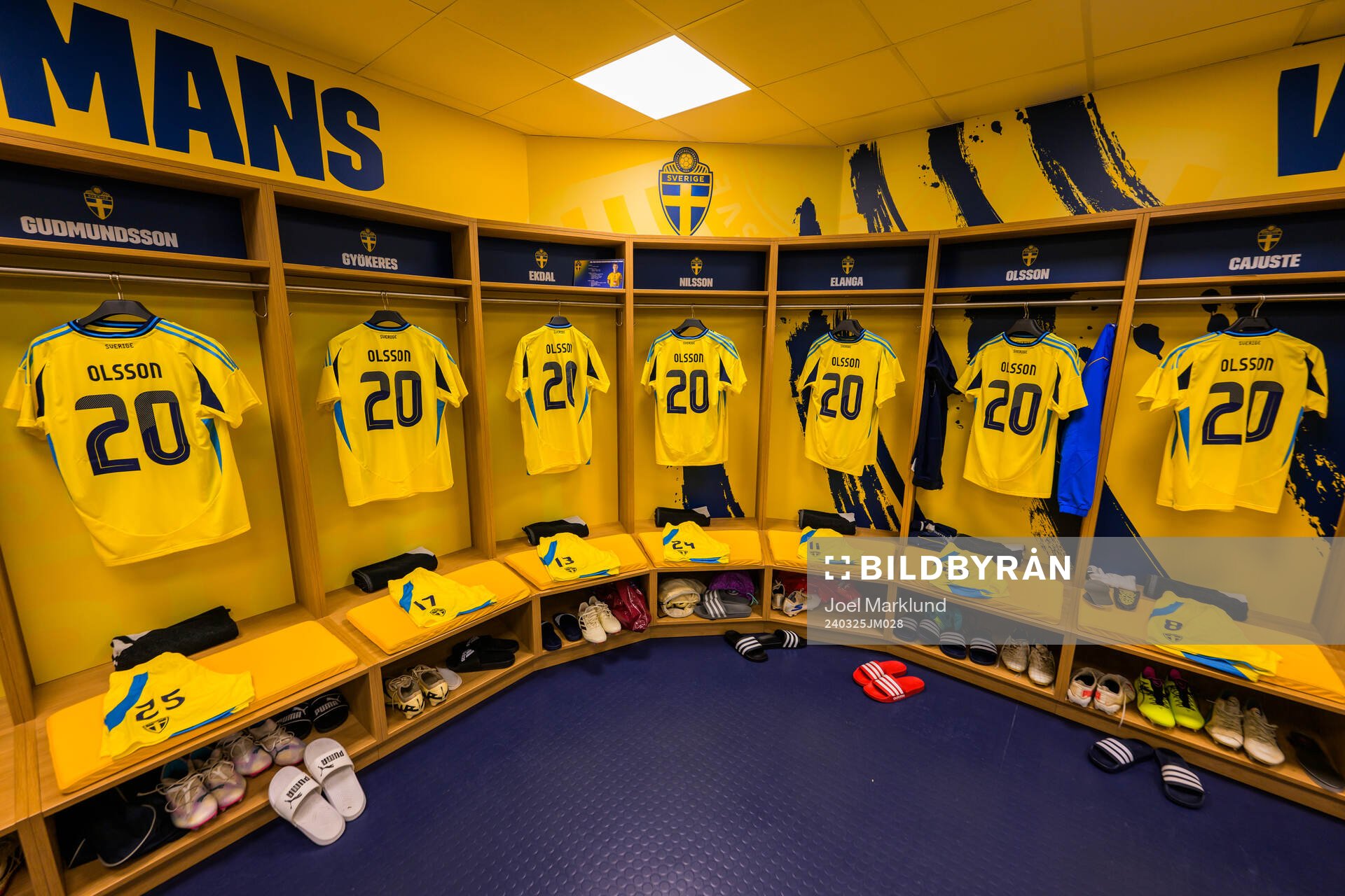 Jerseys of hospitalized Swedish player Kristoffer Olsson