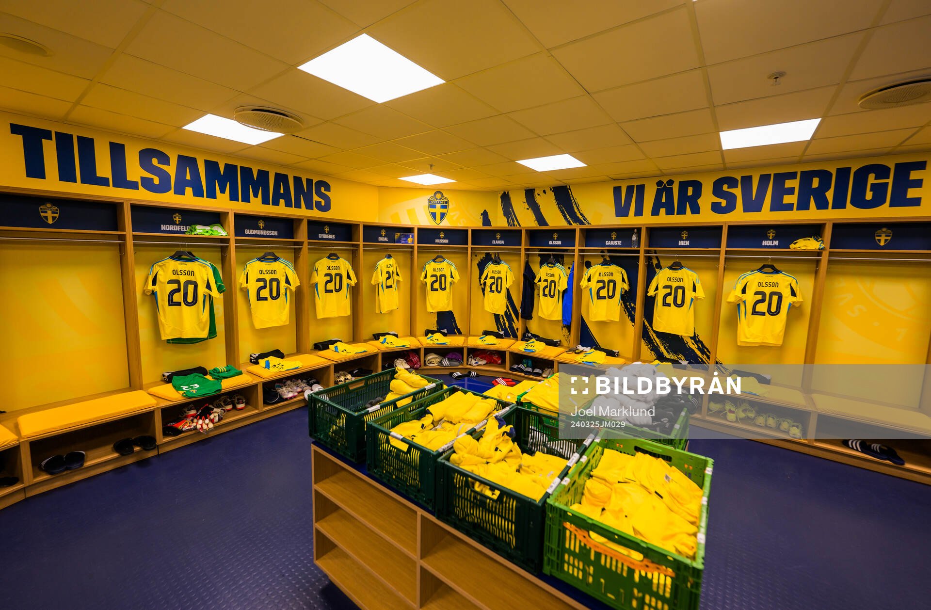 Jerseys of hospitalized Swedish player Kristoffer Olsson