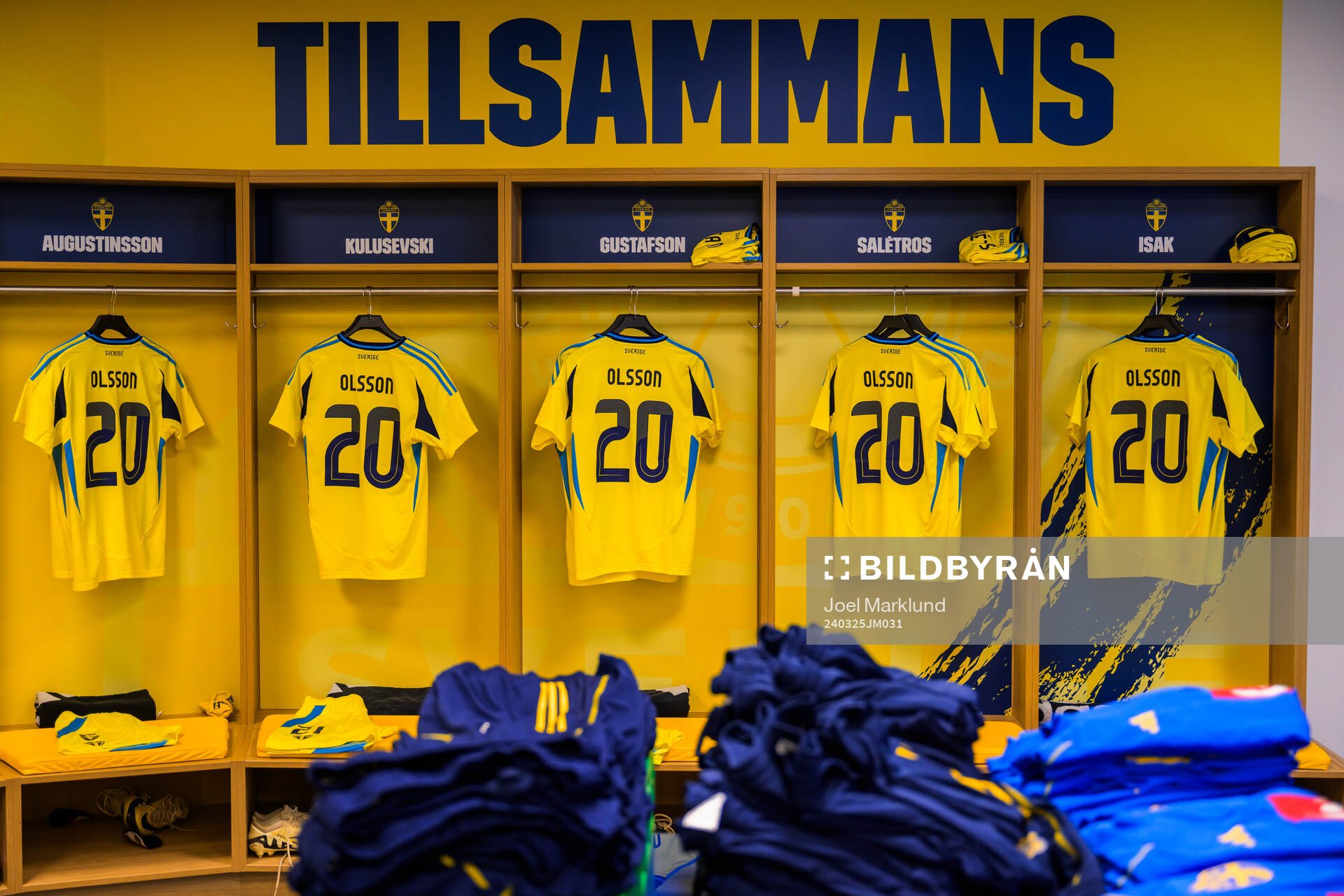 Jerseys of hospitalized Swedish player Kristoffer Olsson