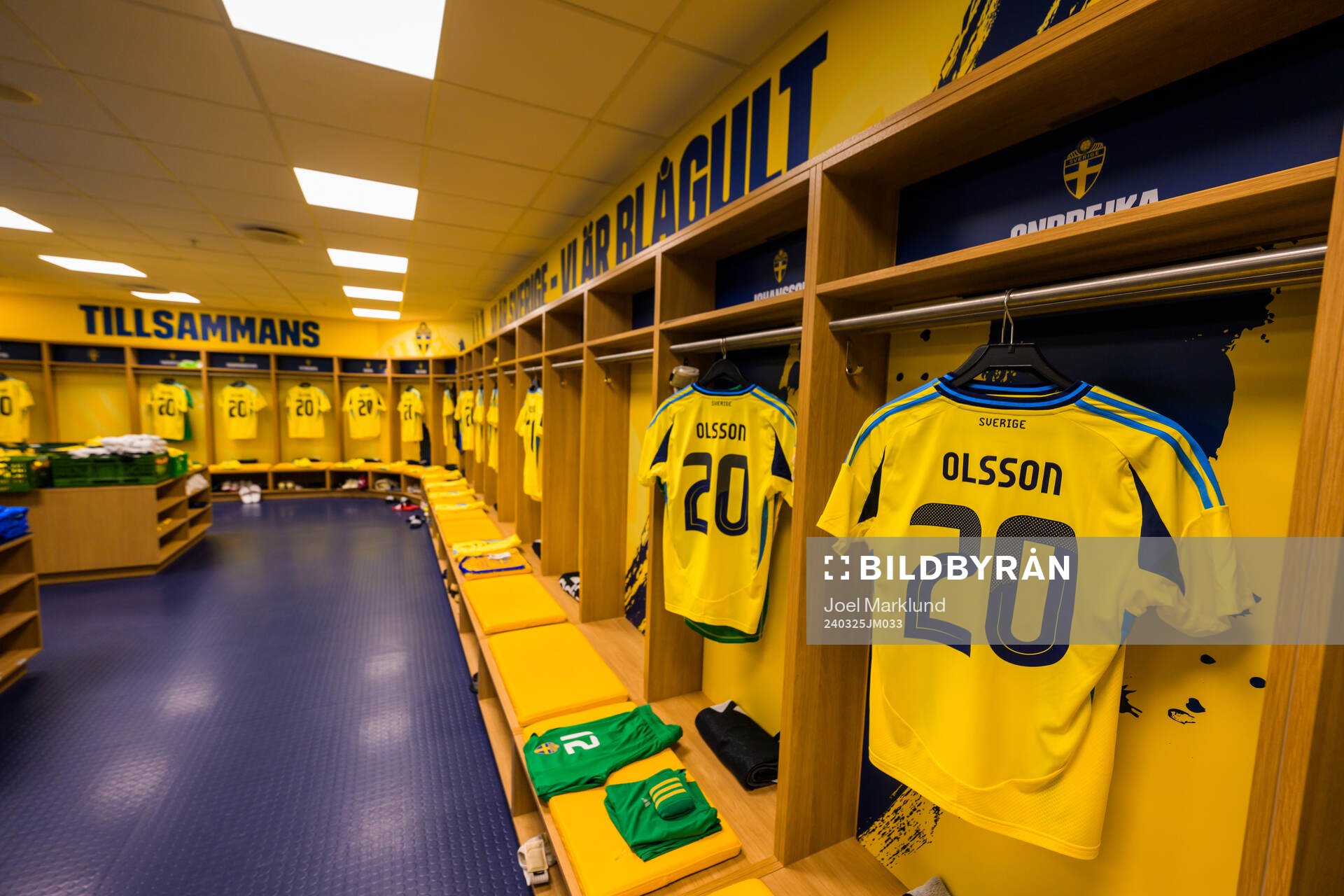 Jerseys of hospitalized Swedish player Kristoffer Olsson