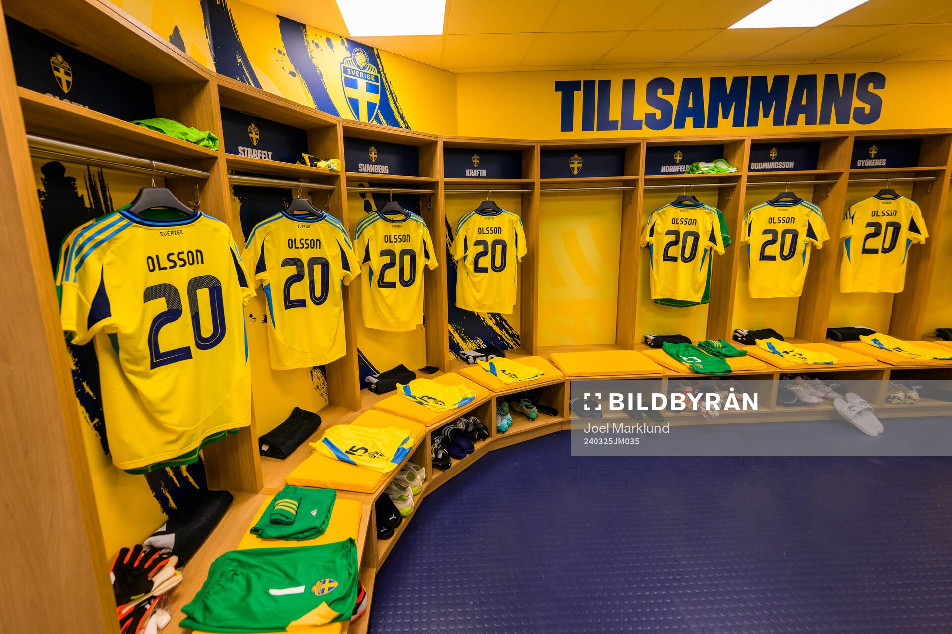 Jerseys of hospitalized Swedish player Kristoffer Olsson