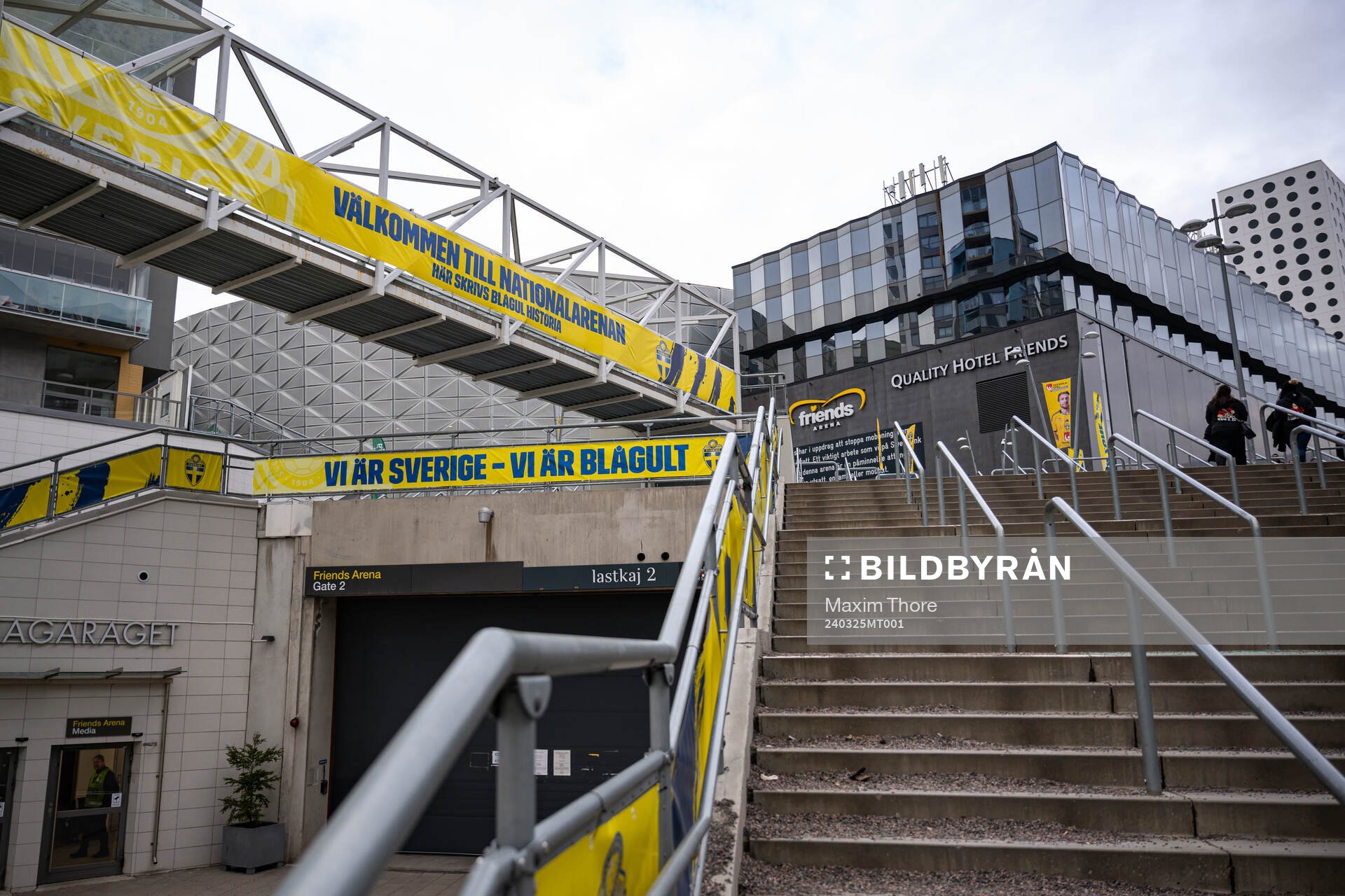 General exterior view of Friends Arena ahead of the international friendly football match between Sweden and Albania on March 25, 2024 in Stockholm.