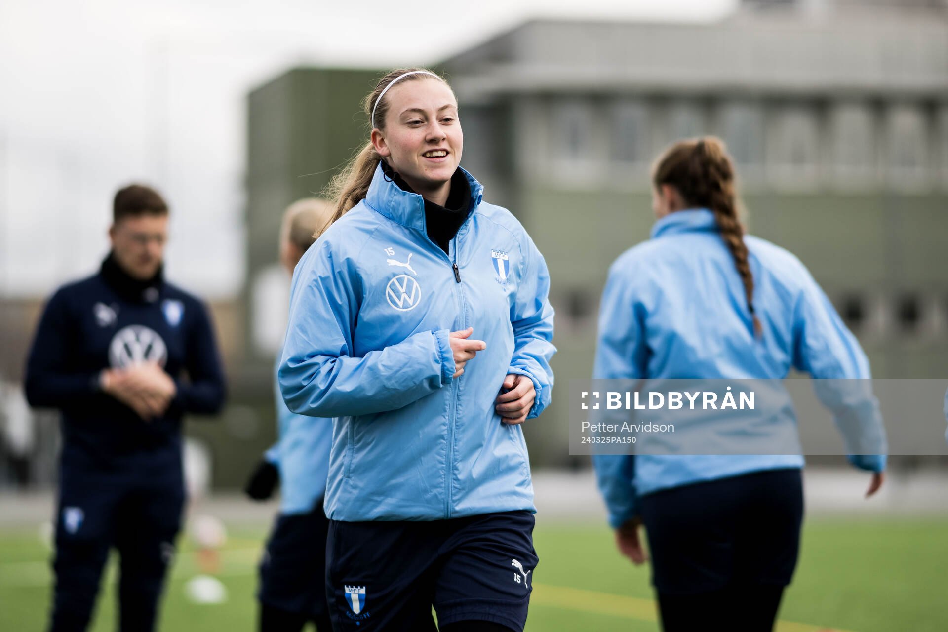 Malmö FFs Agnes Mårtensson under en träning med Malmö FF den 25 mars 2024 i Malmö. 